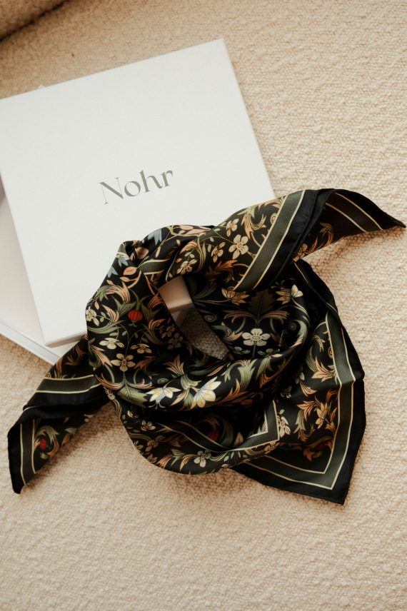 Ronja Silk Scarf, Oliven Grønn