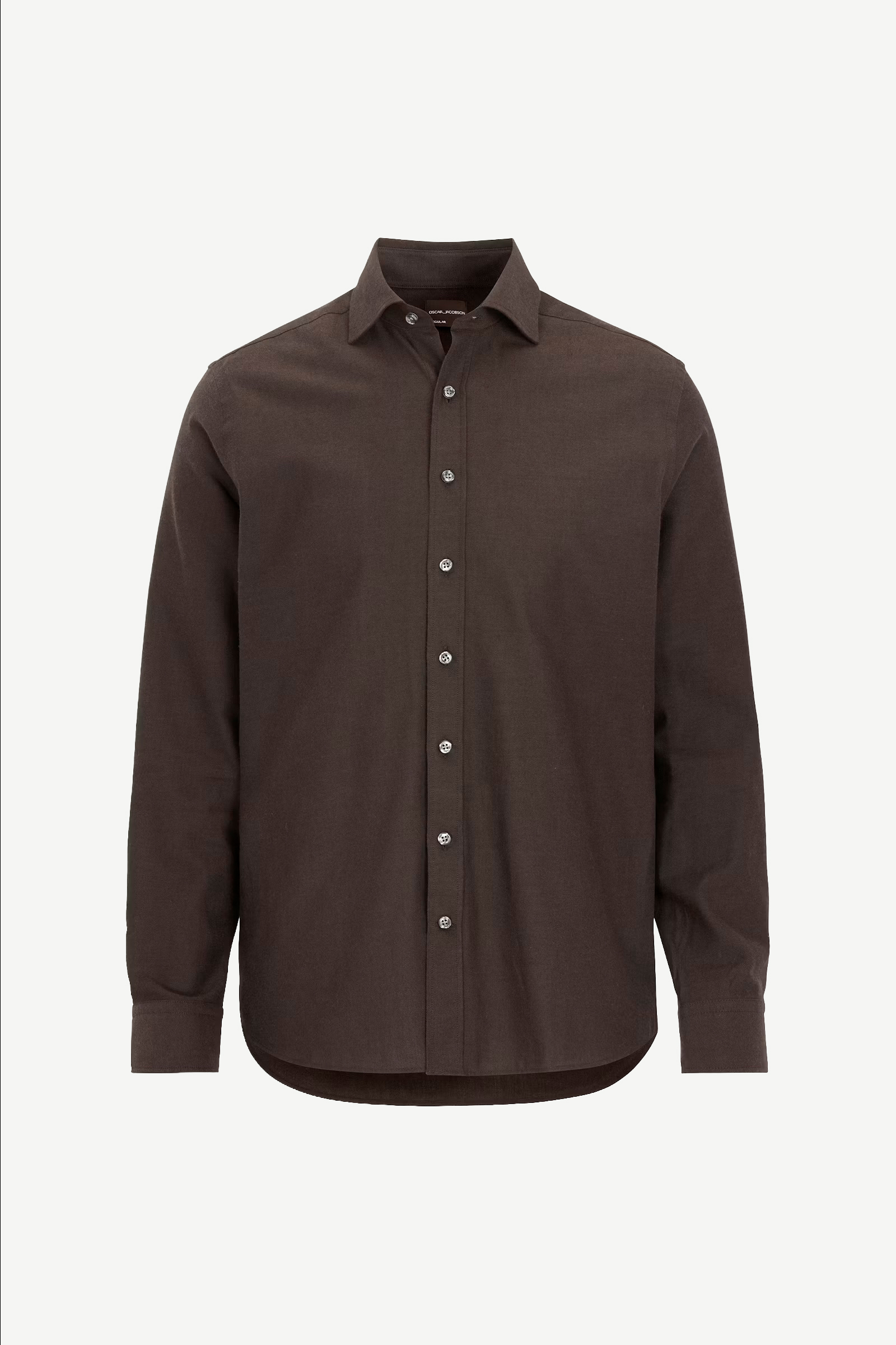 Regular Fit Cut Away Brushed Flannel, Brun - Bilde 5