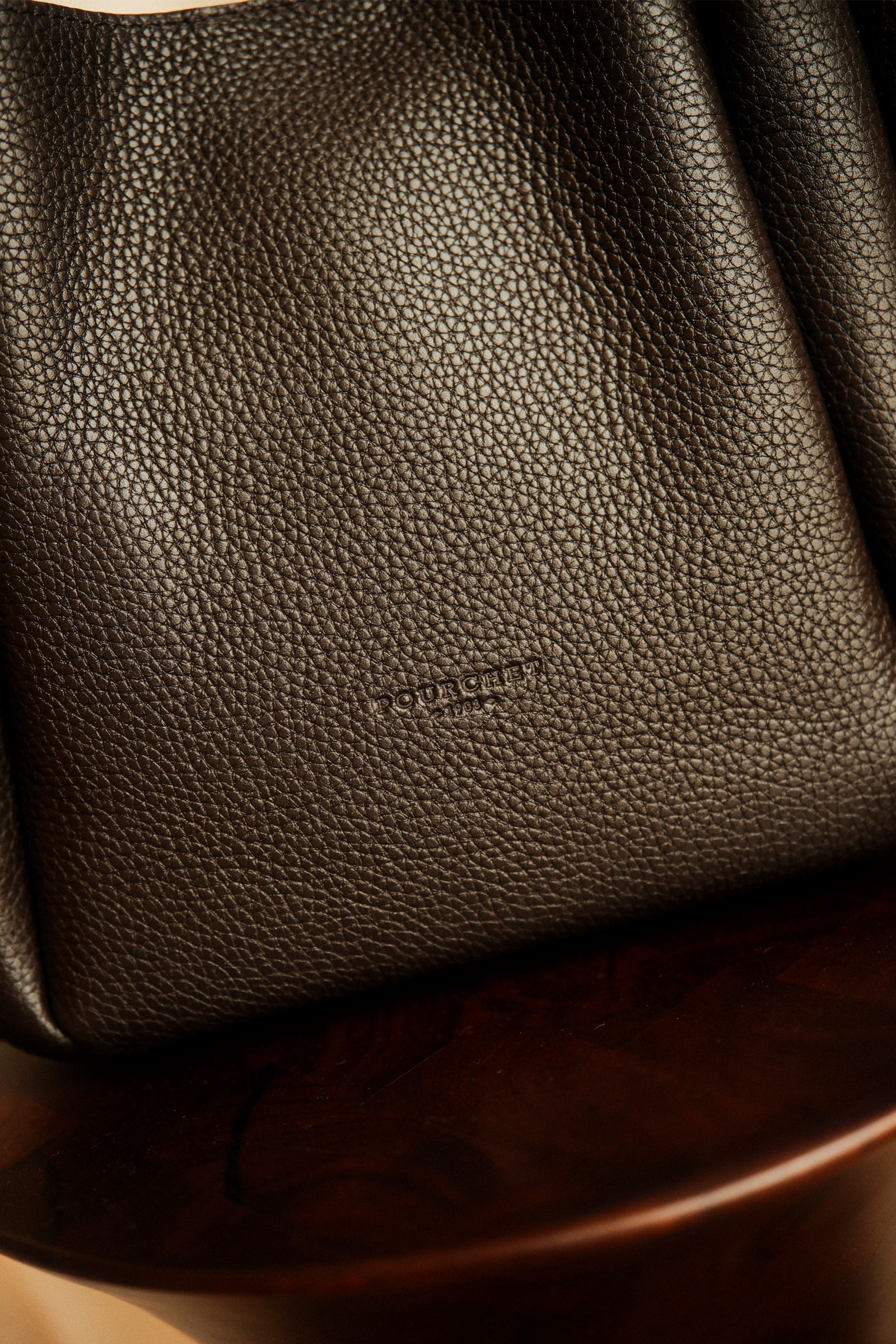Cowhide Leather Large Satchel Bag, Brun - Bilde 3