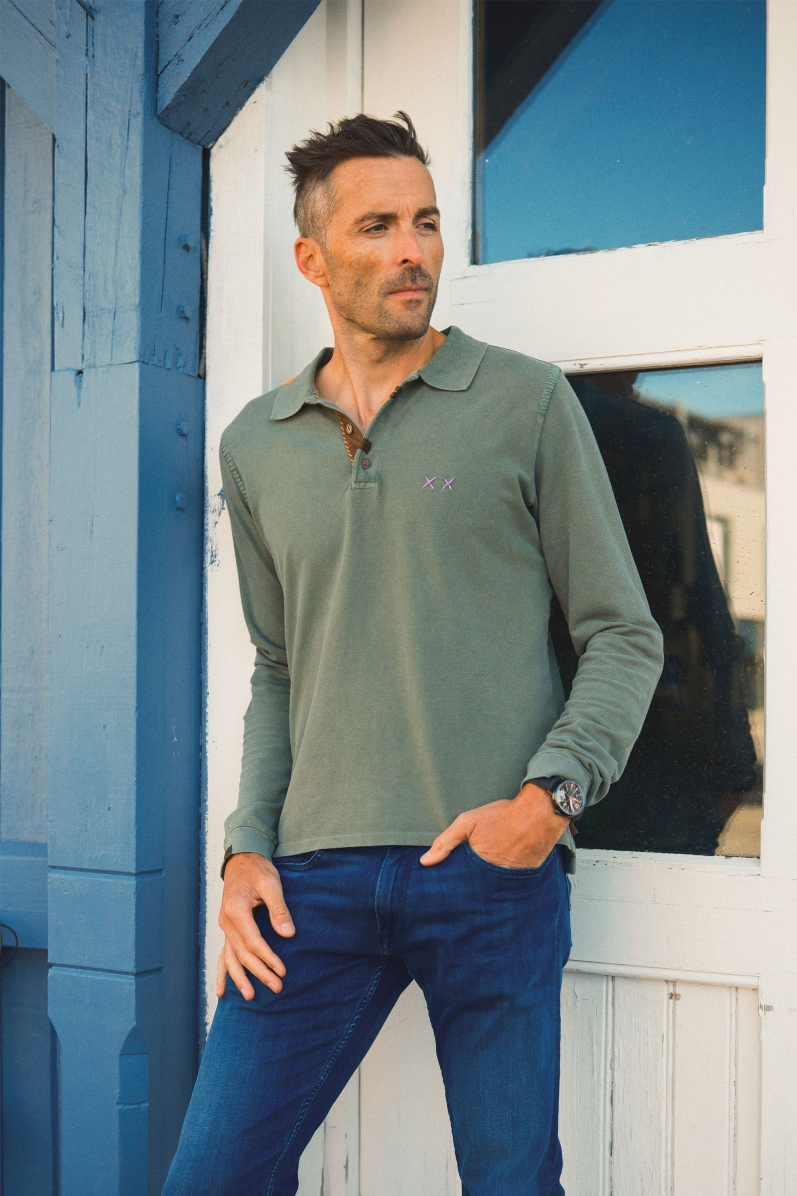 Prepster Polo LS, Sage Green - Bilde 2