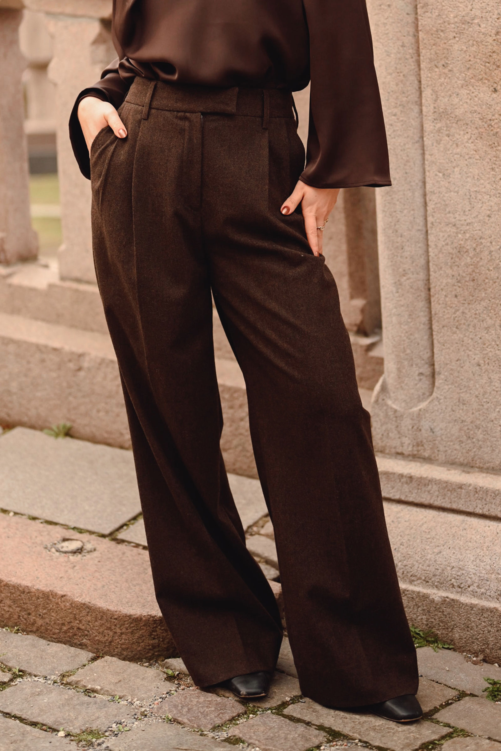 Sandra Pants, Dark Brown - Bilde 4