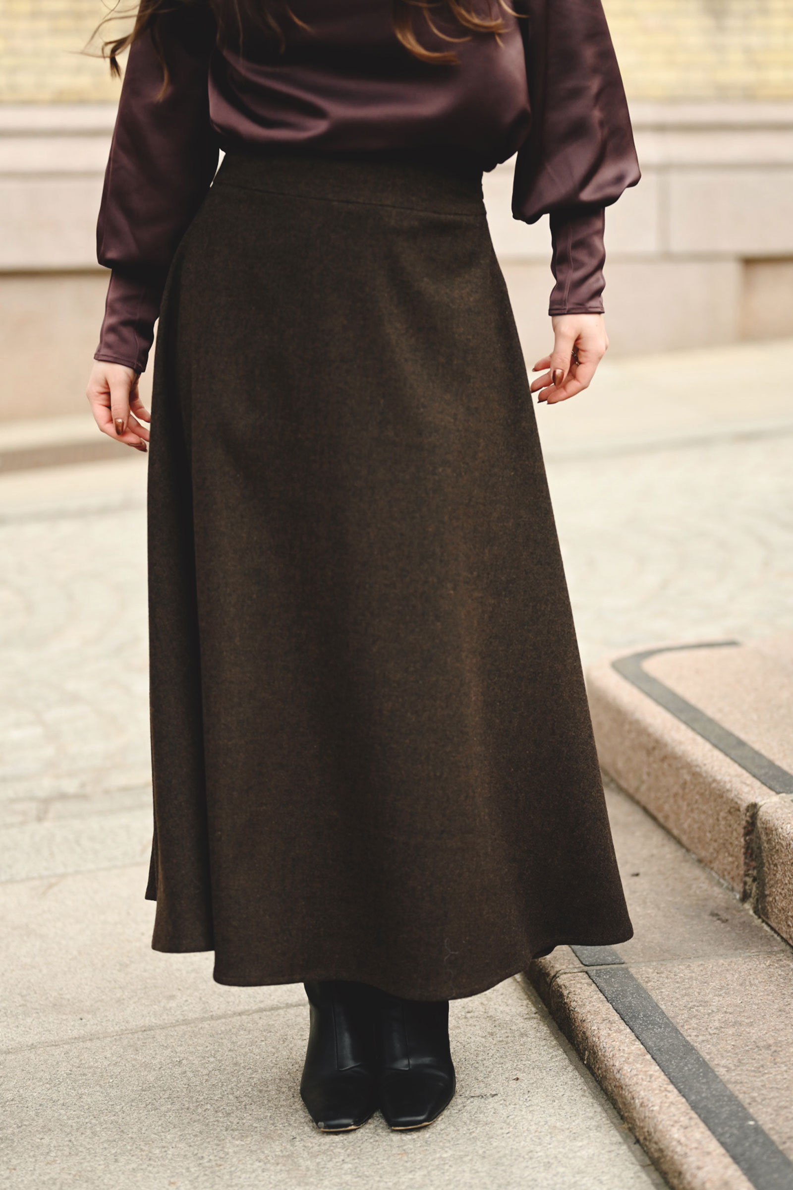 Sandra Maxi Skirt, Dark Brown - Bilde 4
