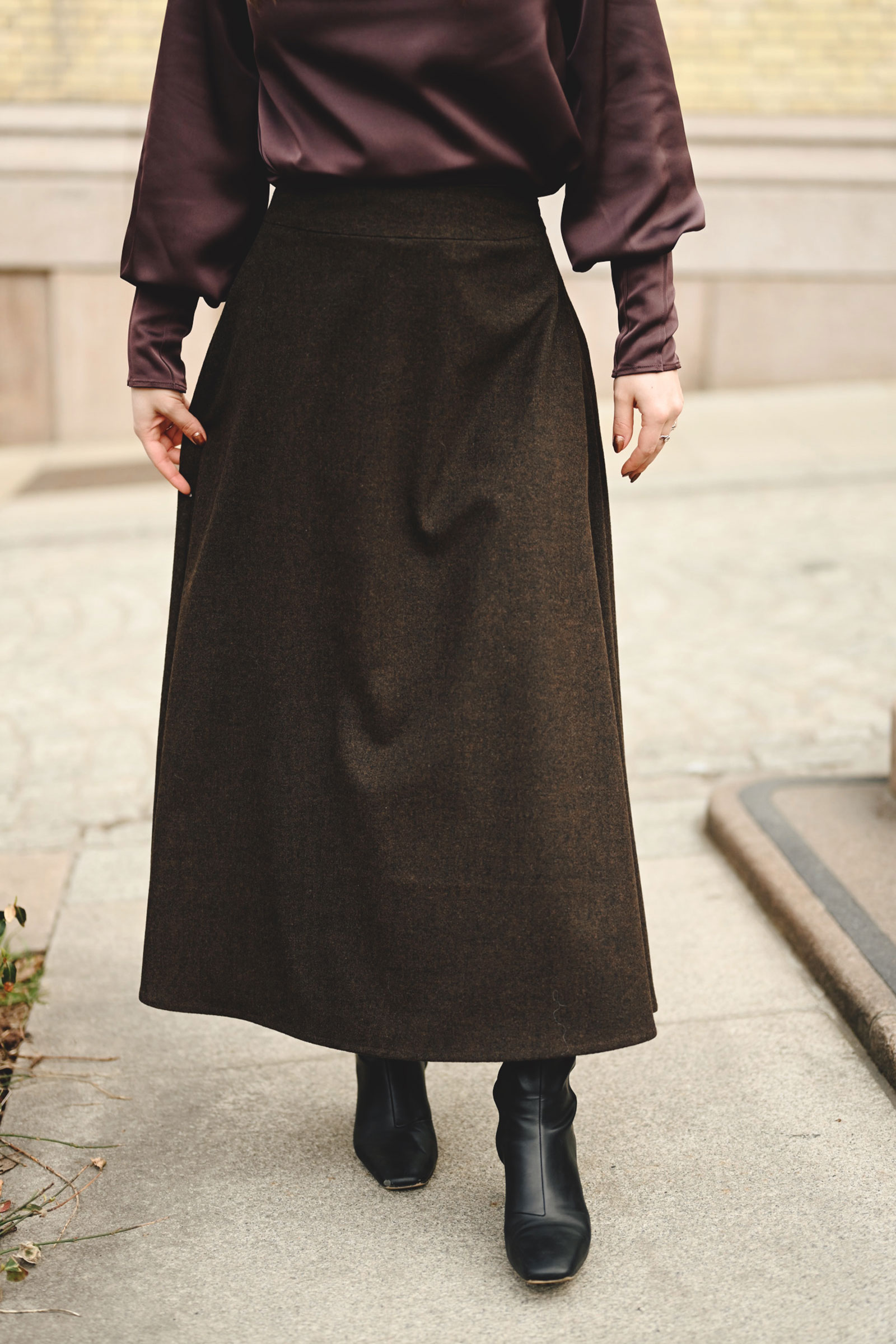 Sandra Maxi Skirt, Dark Brown - Bilde 3
