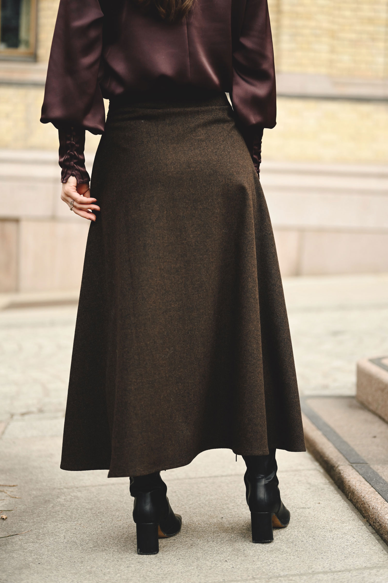 Sandra Maxi Skirt, Dark Brown - Bilde 2