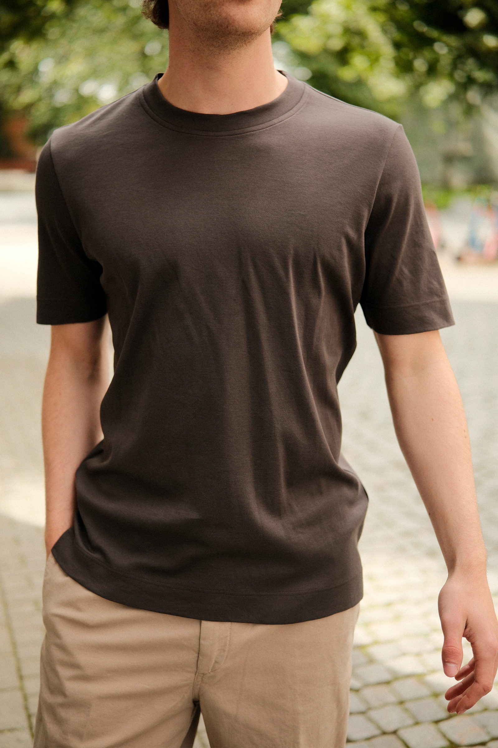 Cotton T-Shirt, Brun - Bilde 4