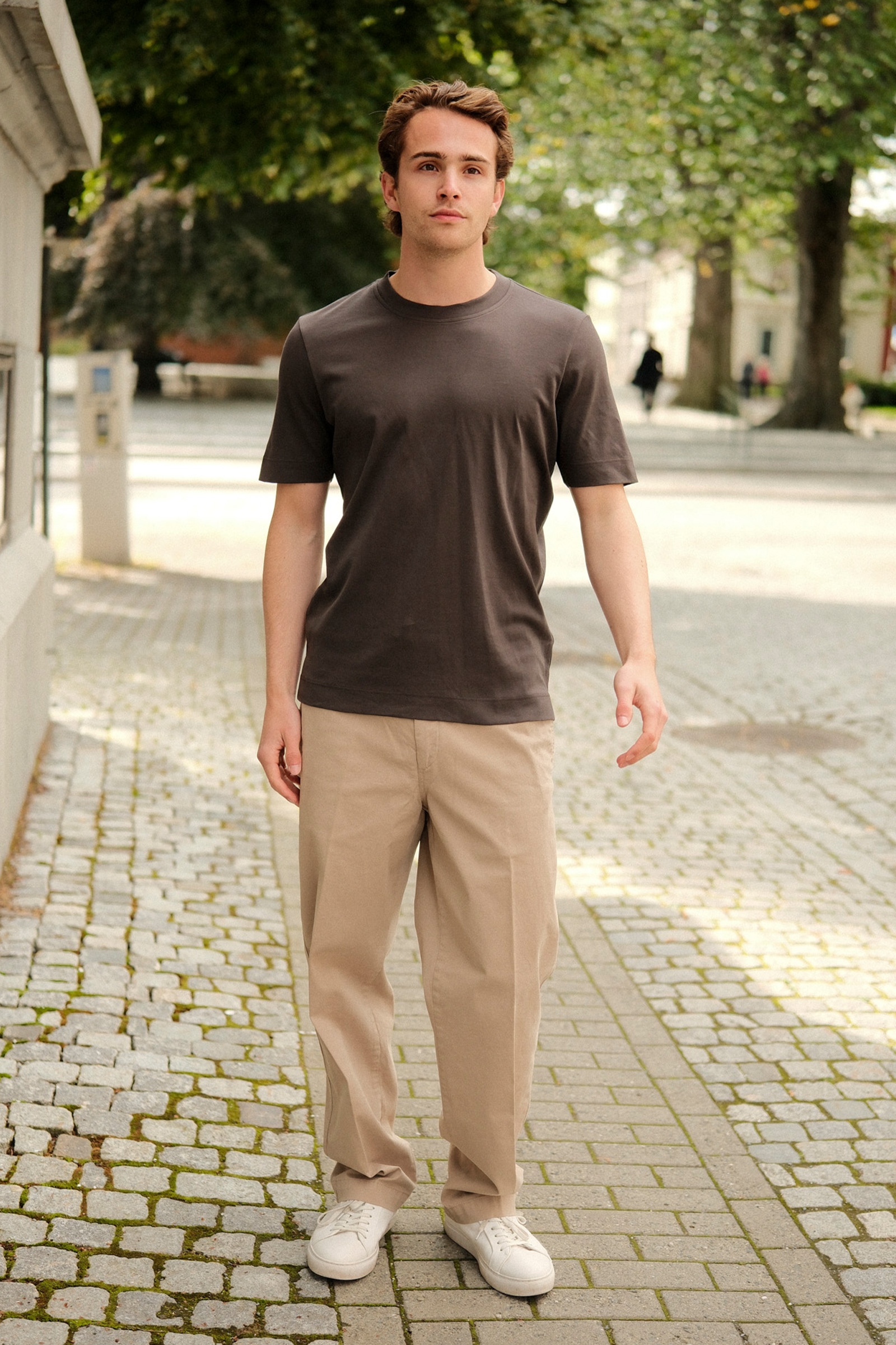 Cotton T-Shirt, Brun - Bilde 3
