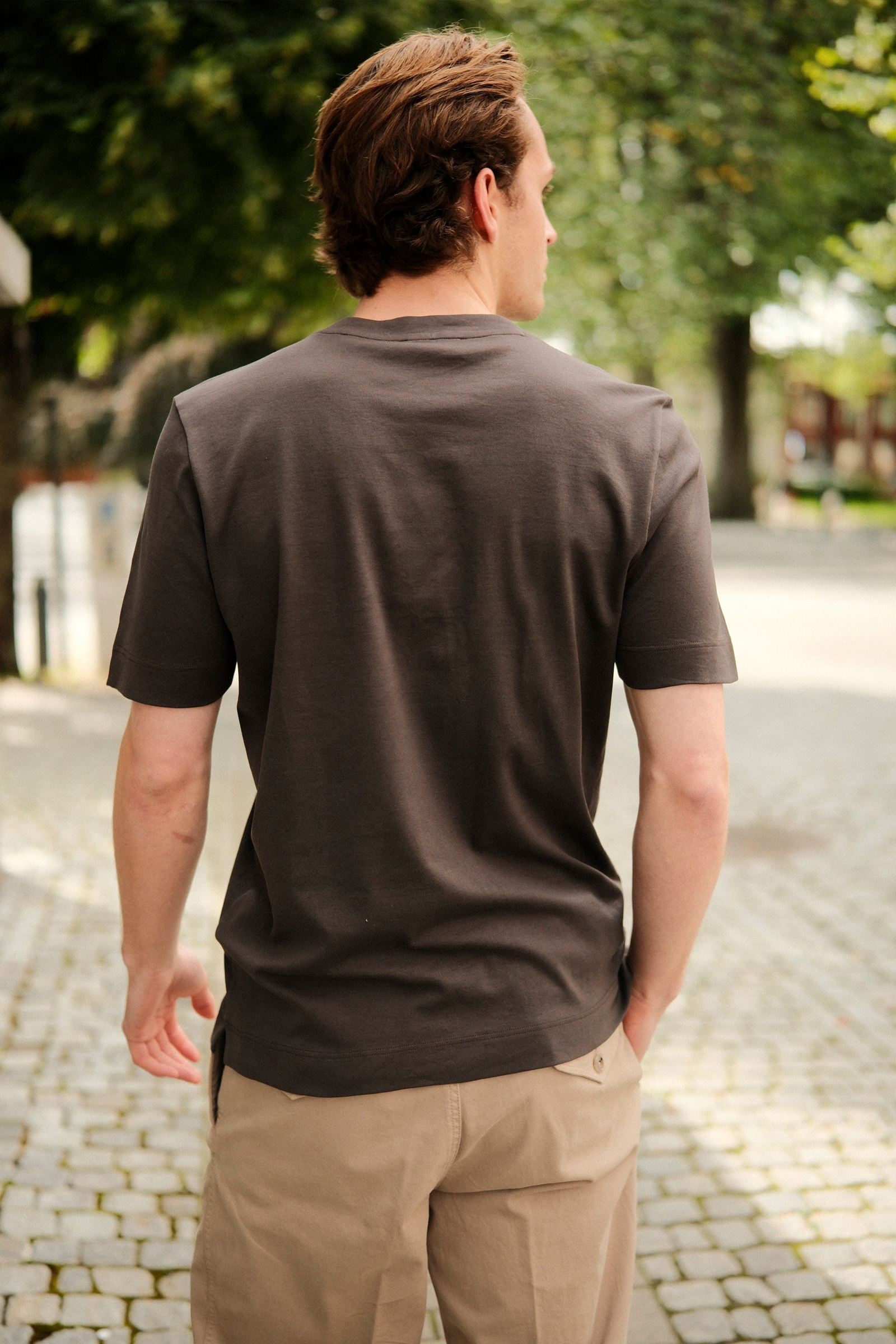 Cotton T-Shirt, Brun - Bilde 2
