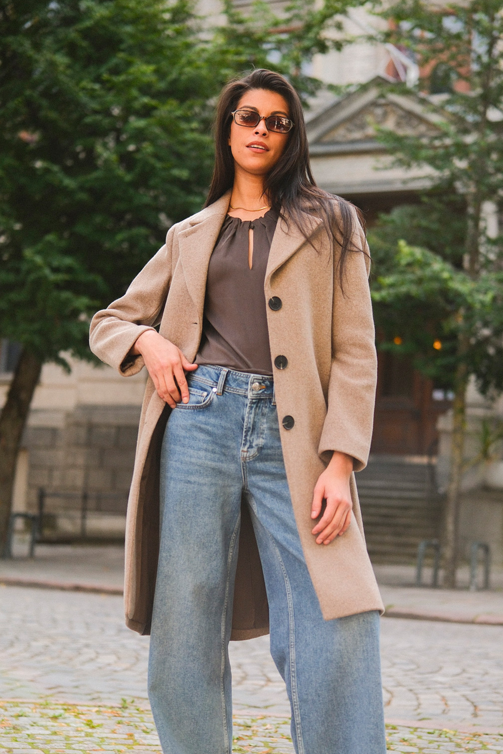 Zorah IW Classic Coat, Sandy Grey Melange - Bilde 5