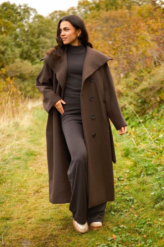 Zorah IW Long Coat, Chocolate Brown