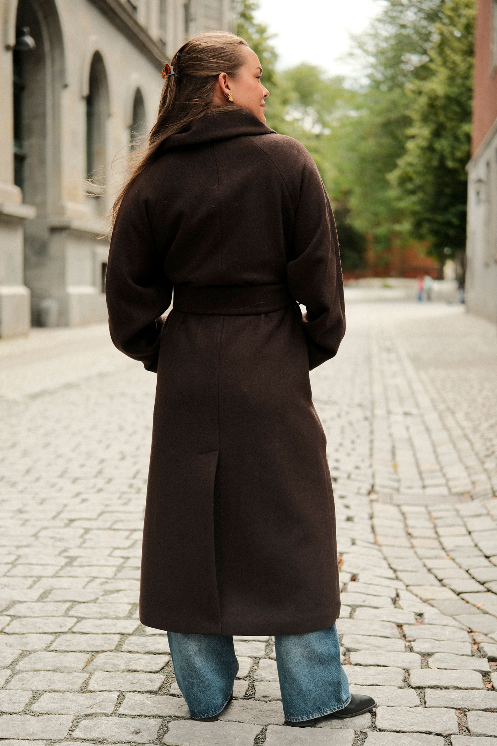 Zorah IW Long Coat, Chocolate Brown - Bilde 8