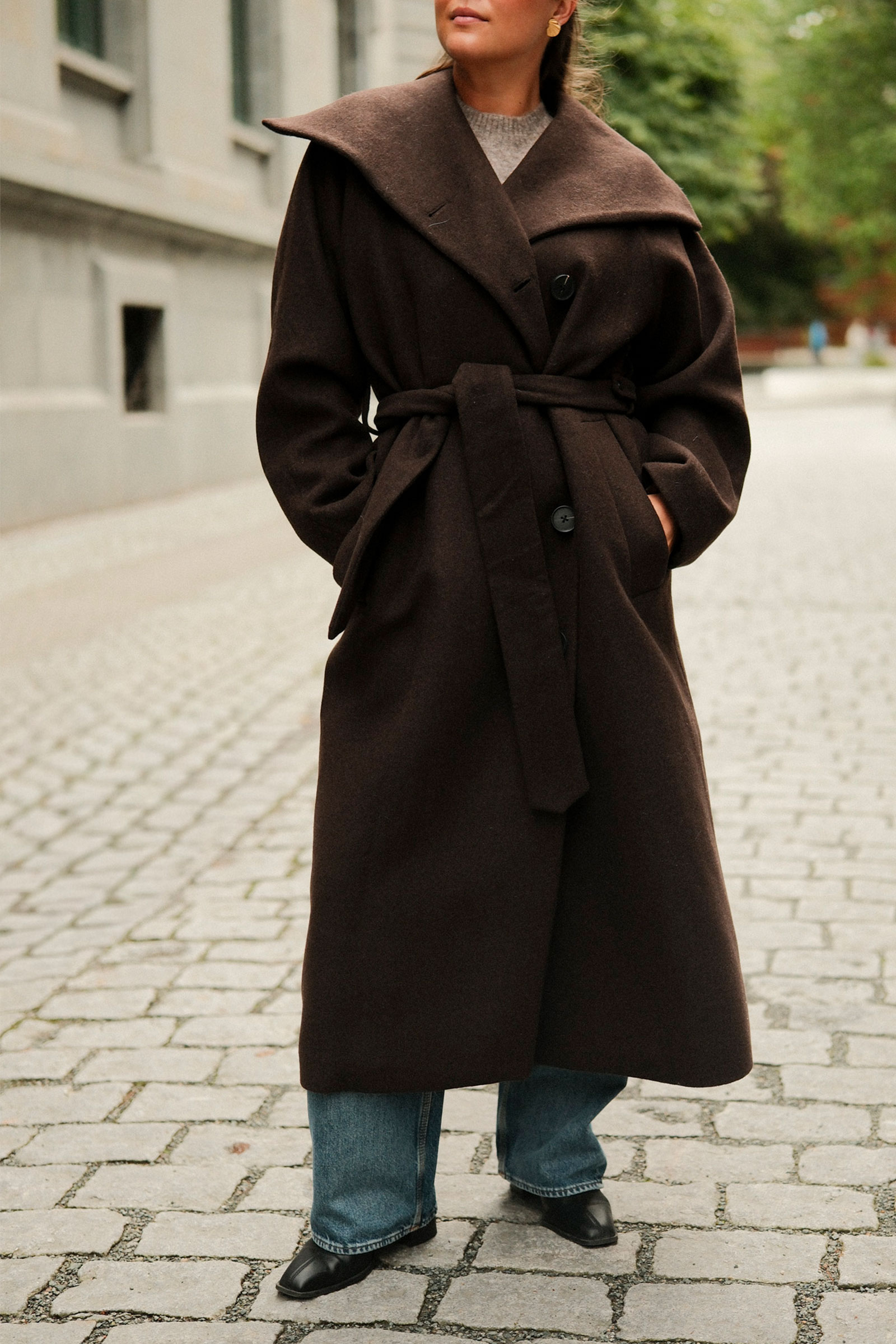 Zorah IW Long Coat, Chocolate Brown - Bilde 2