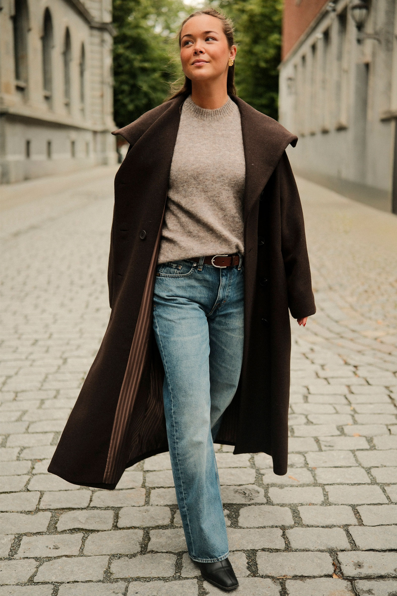 Zorah IW Long Coat, Chocolate Brown - Bilde 4