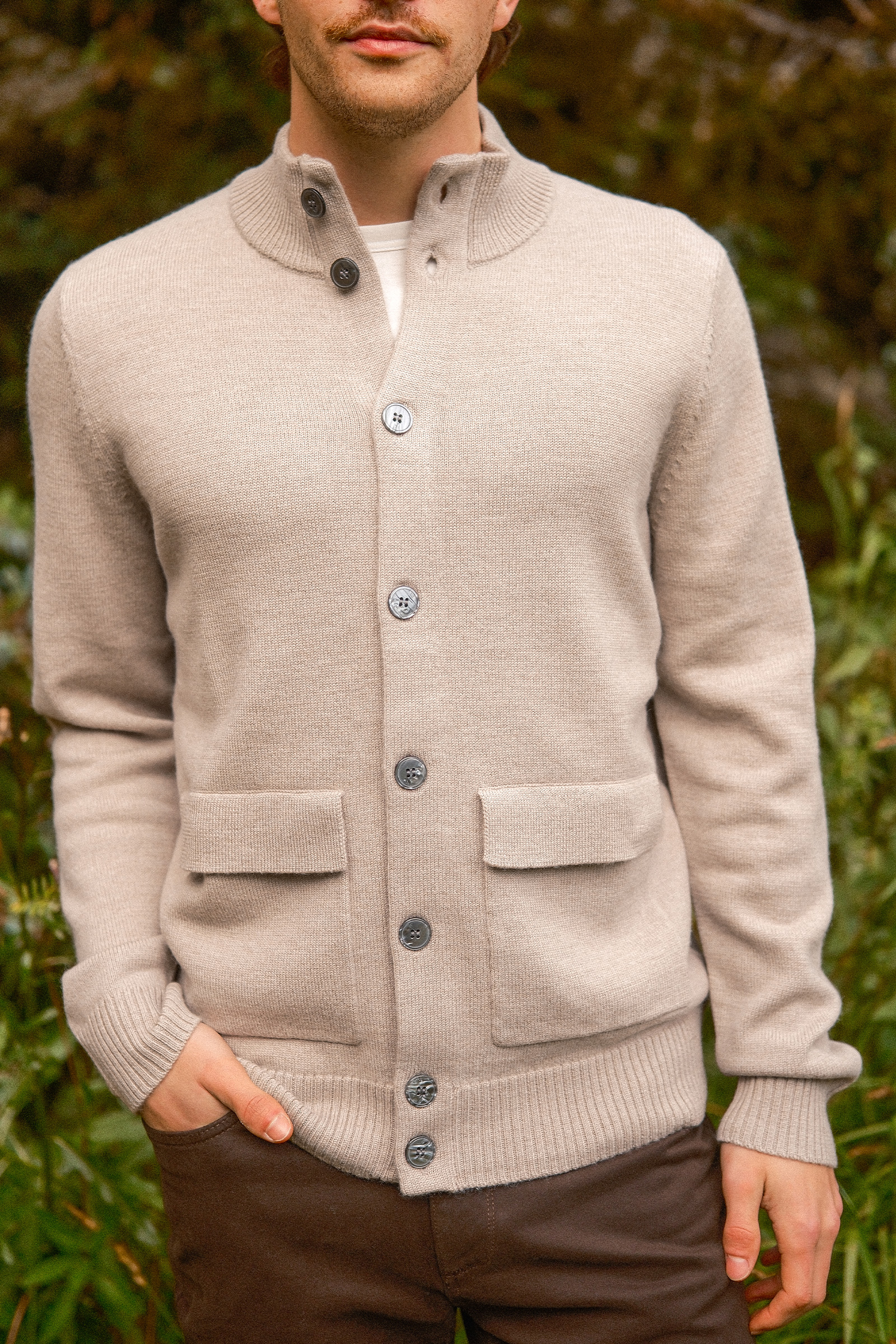 Leo Full Button Cardigan, Beige - Bilde 4