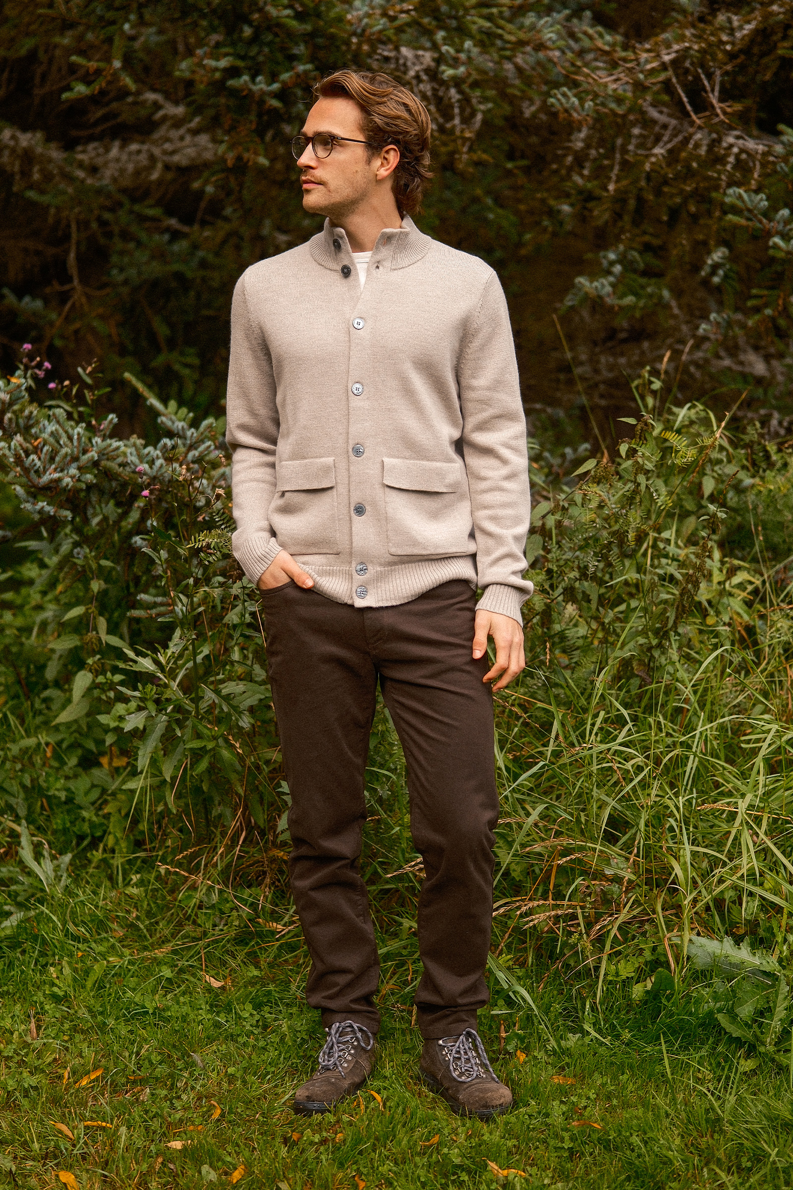 Leo Full Button Cardigan, Beige - Bilde 3