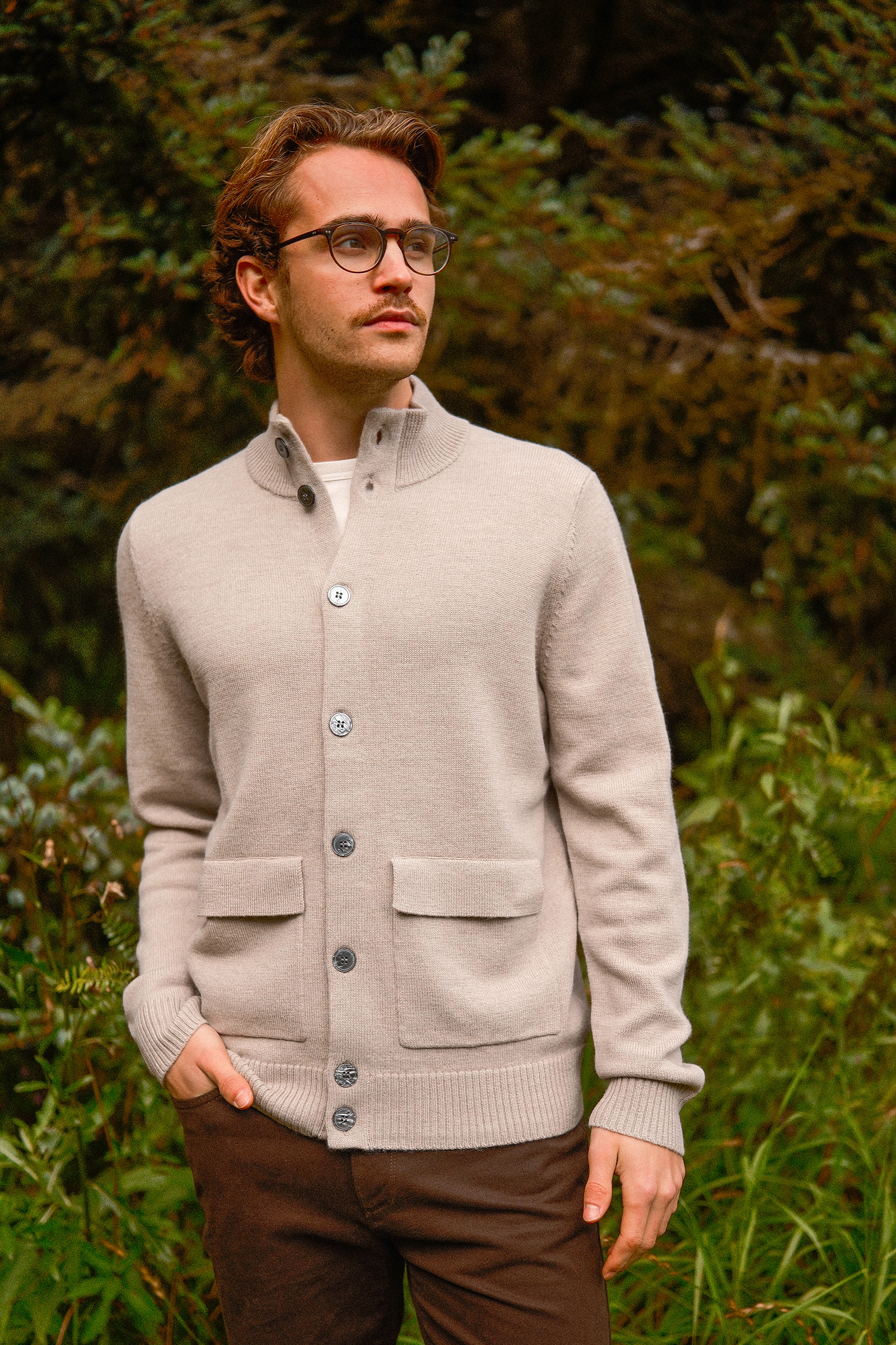 Leo Full Button Cardigan, Beige