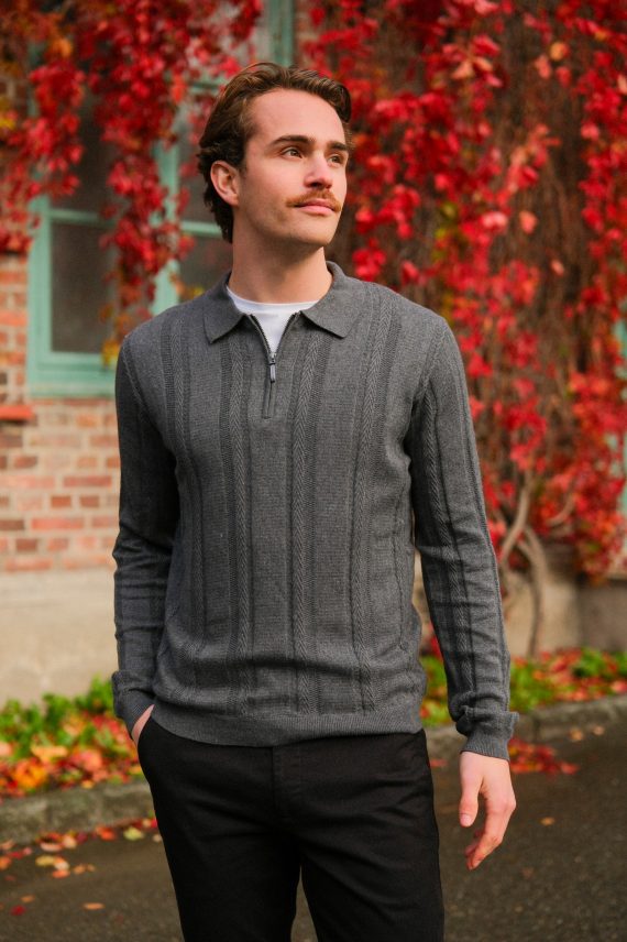 Denby Half-Zip, Charcoal