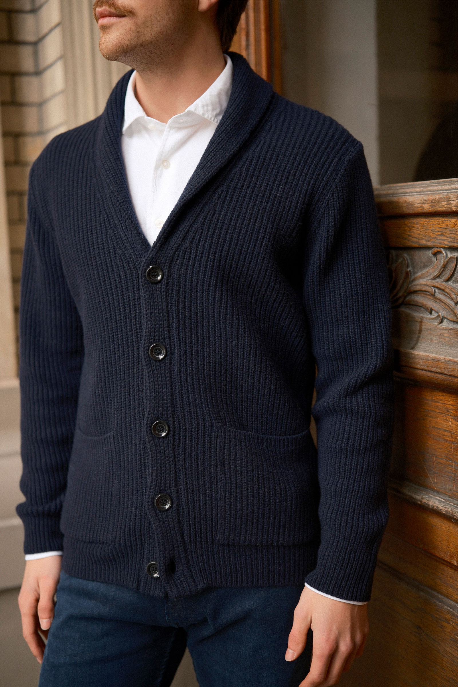 Cardigan Sciallato, Mørk Blå - Bilde 3