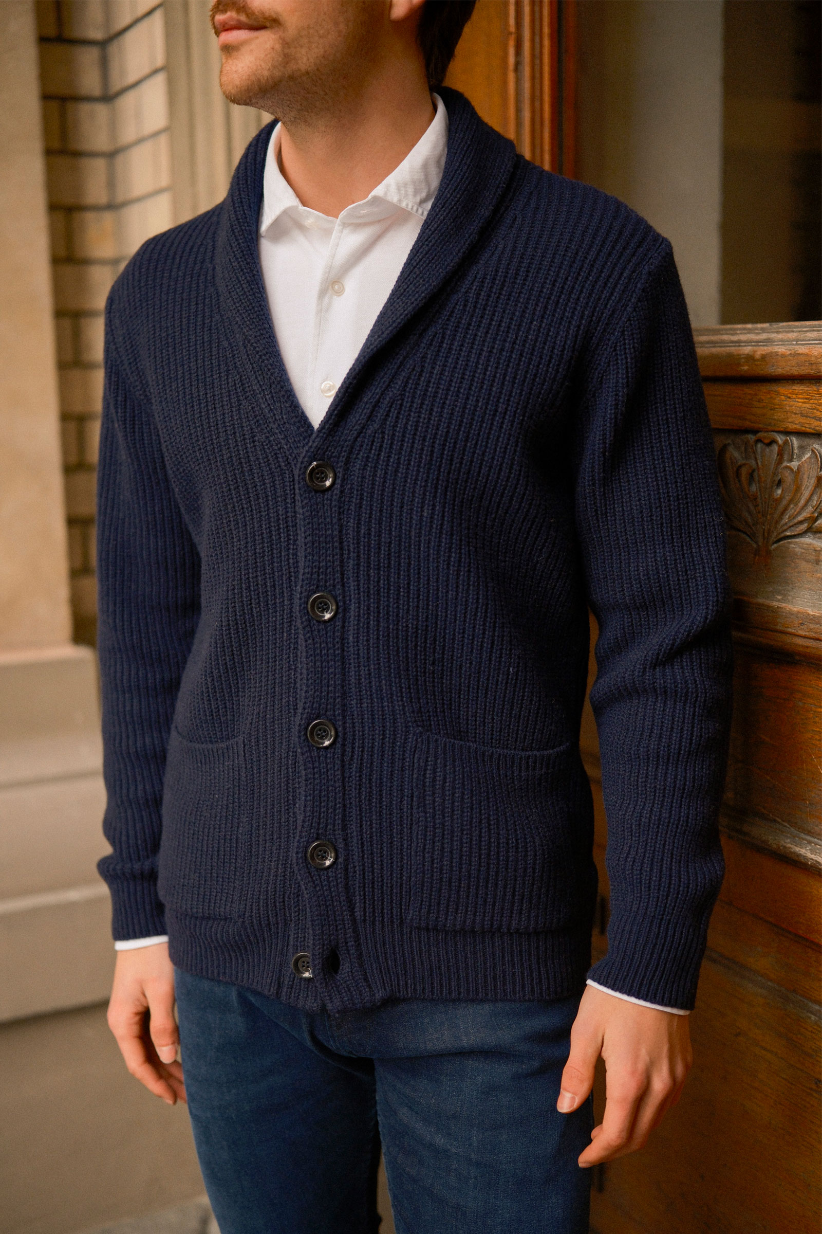 Cardigan Sciallato, Mørk Blå - Bilde 5