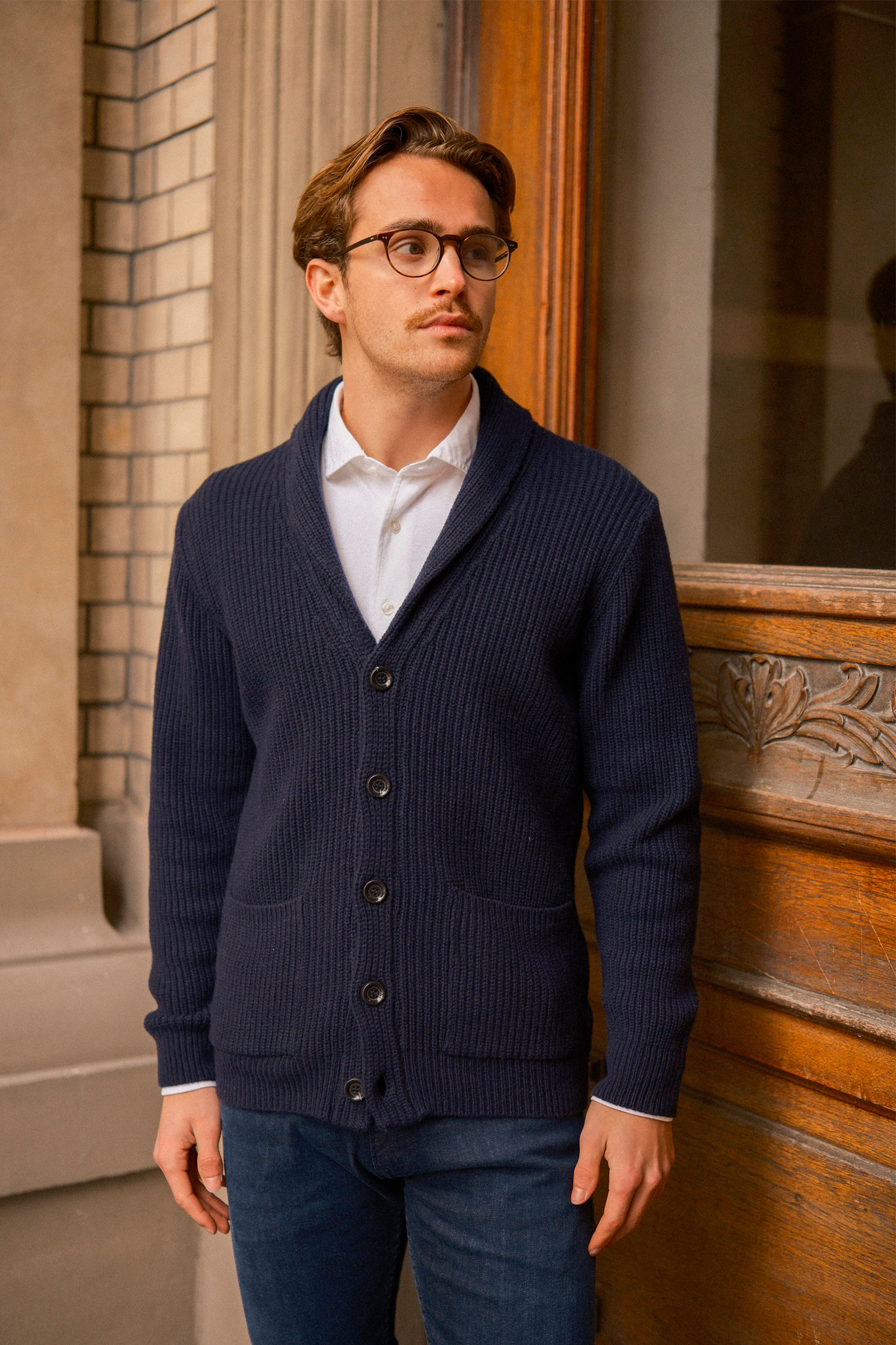 Cardigan Sciallato, Mørk Blå