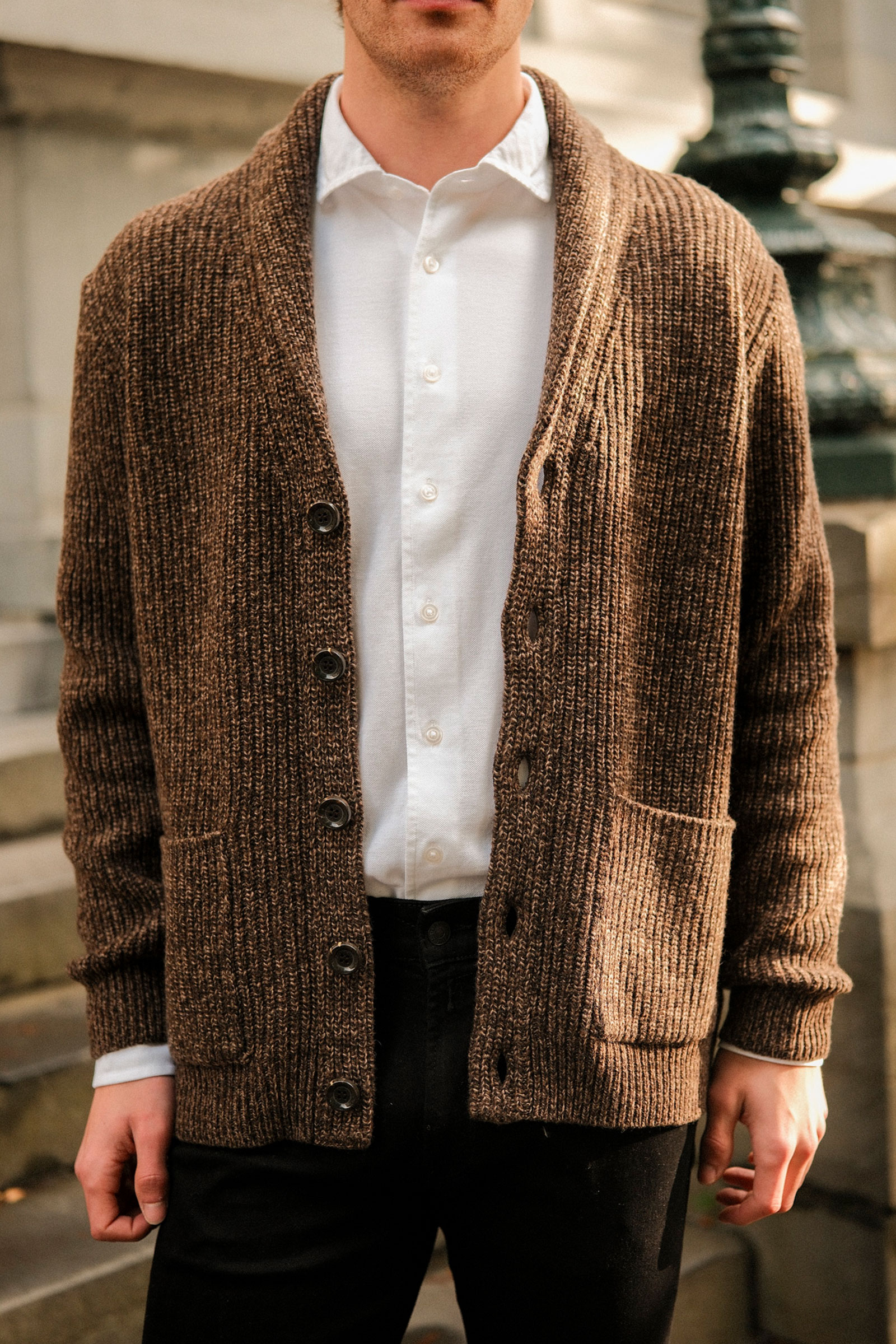Cardigan Sciallato, Mørk Brun - Bilde 4