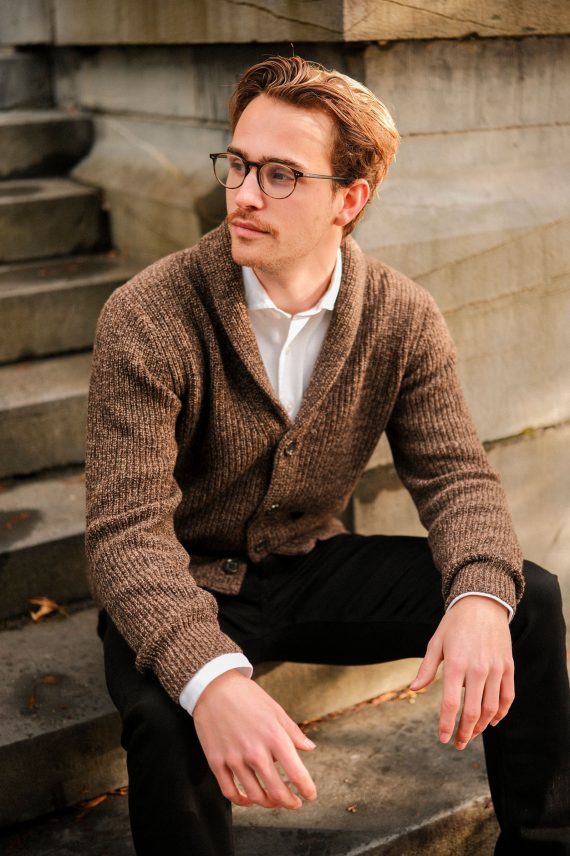 Cardigan Sciallato, Mørk Brun