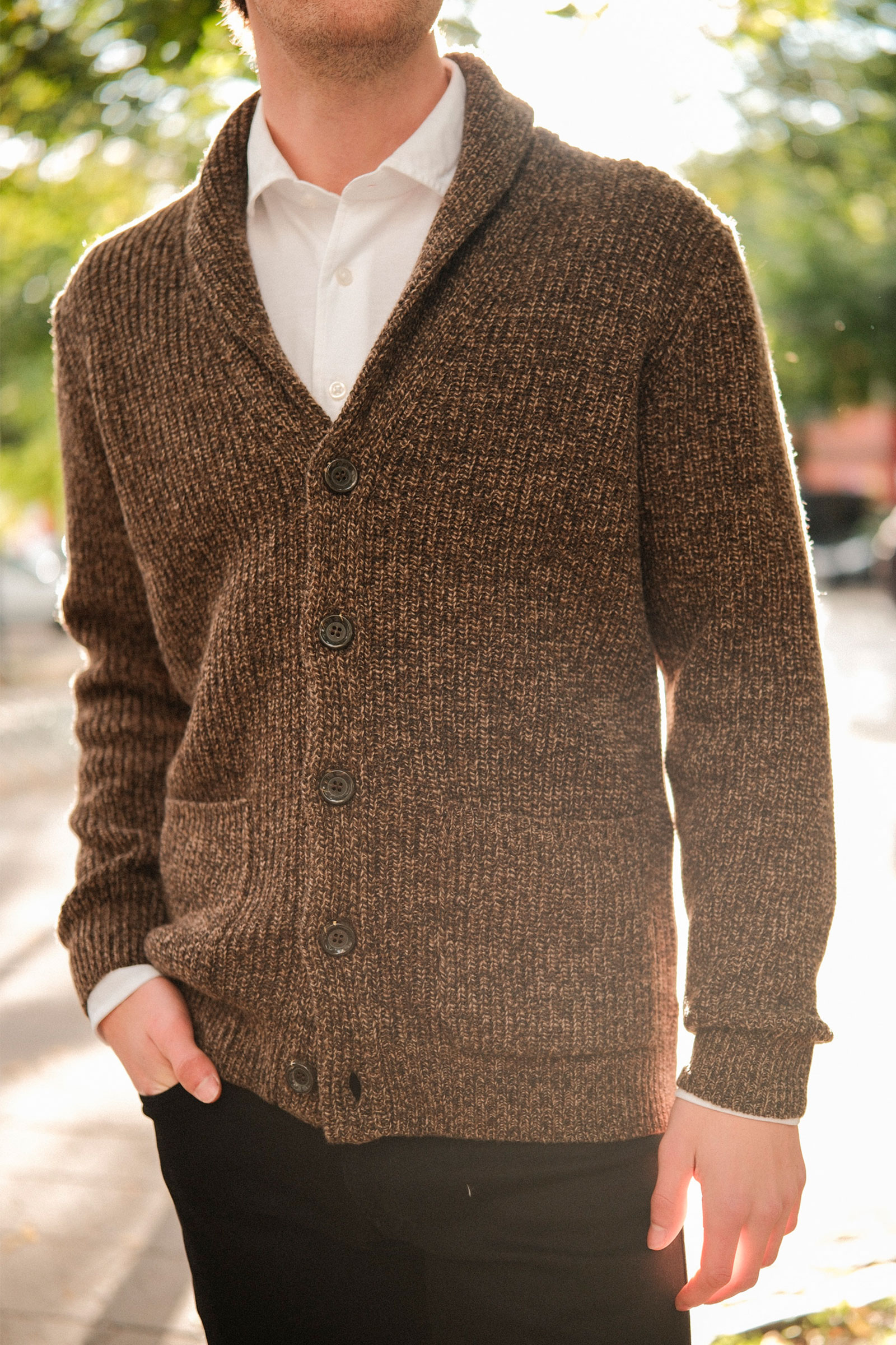 Cardigan Sciallato, Mørk Brun - Bilde 5