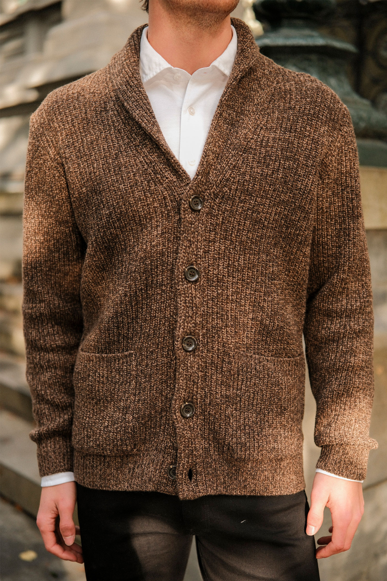 Cardigan Sciallato, Mørk Brun - Bilde 6