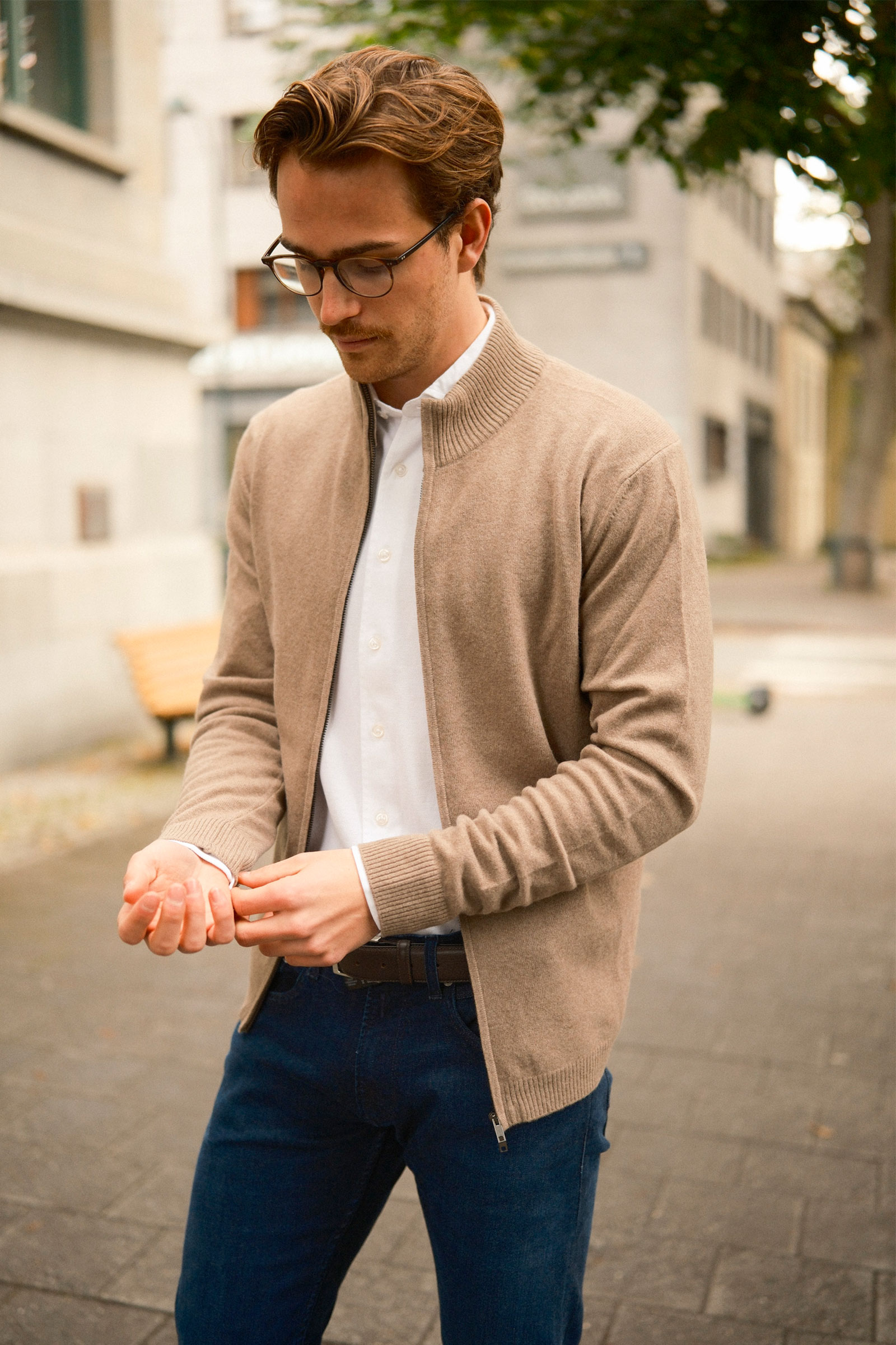 Giacca Zip, Brun - Bilde 3