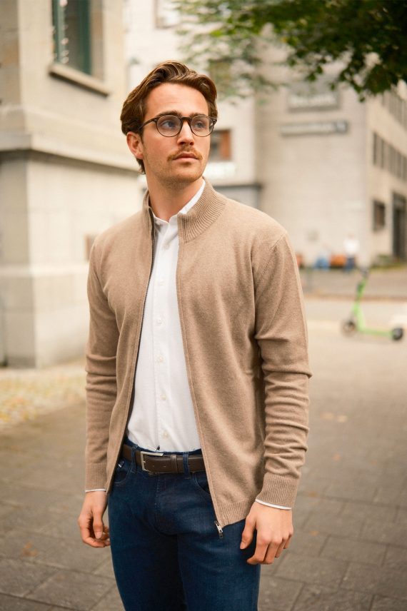 Giacca Zip, Brun