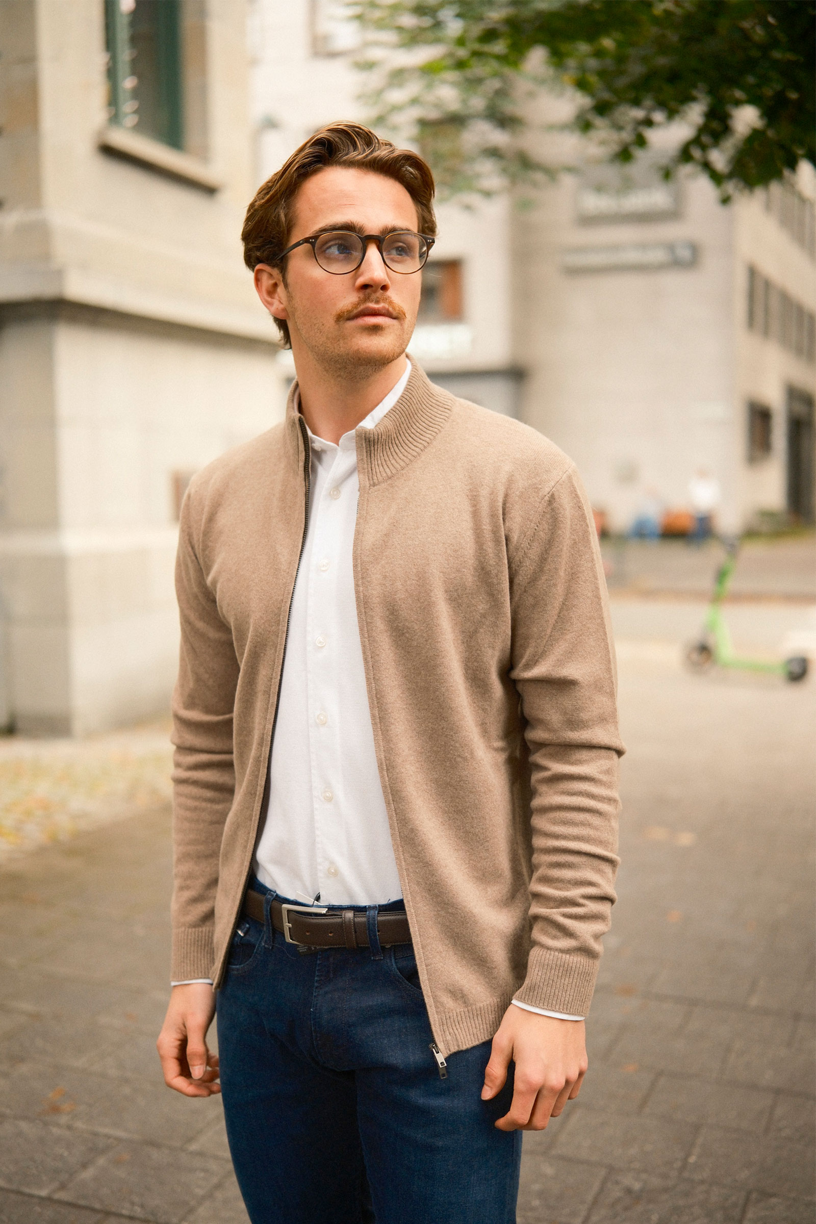 Giacca Zip, Brun