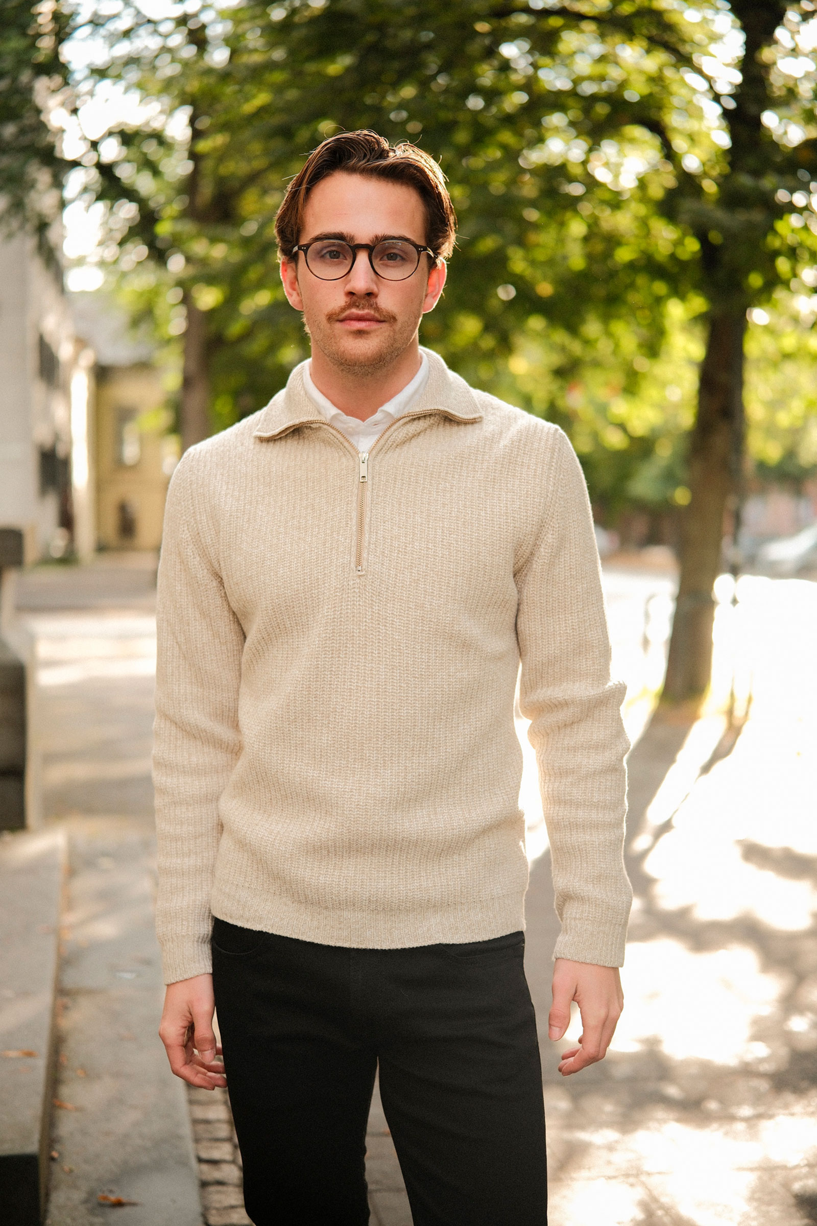 Polo Zip, Beige