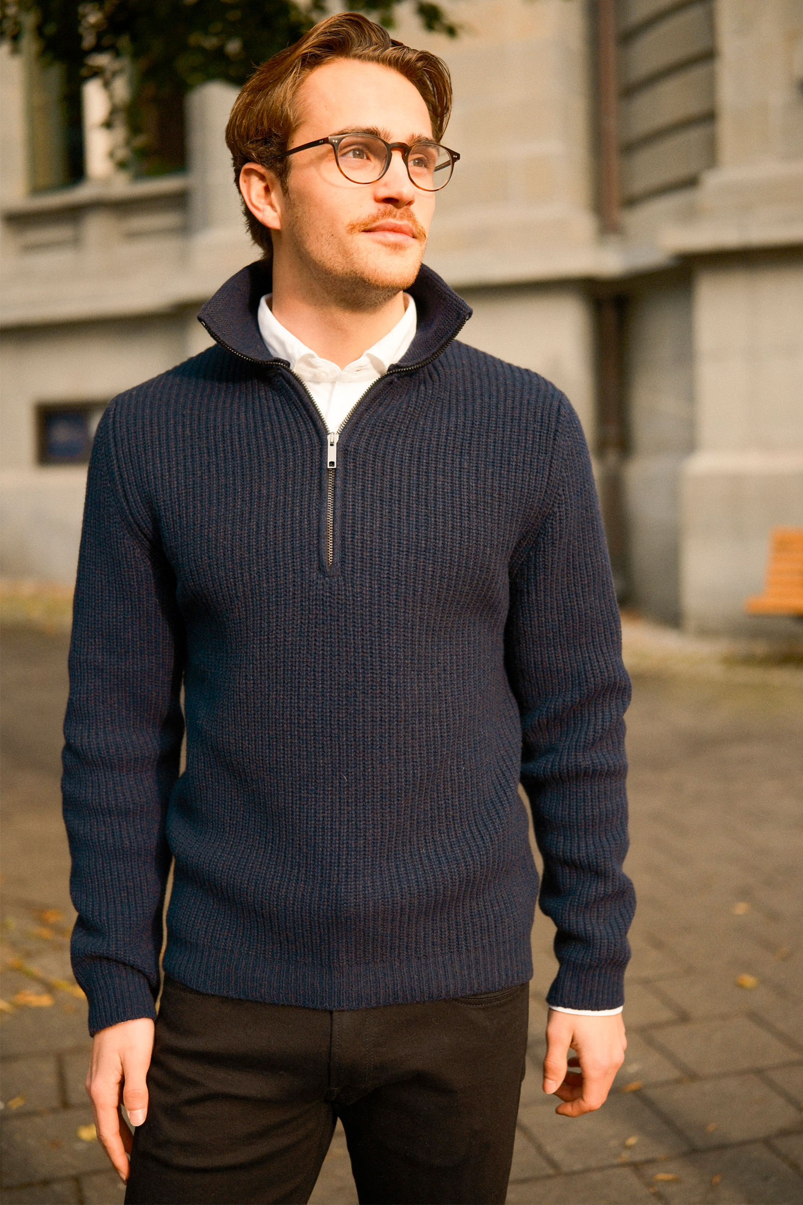 Polo Zip, Mørk Blå