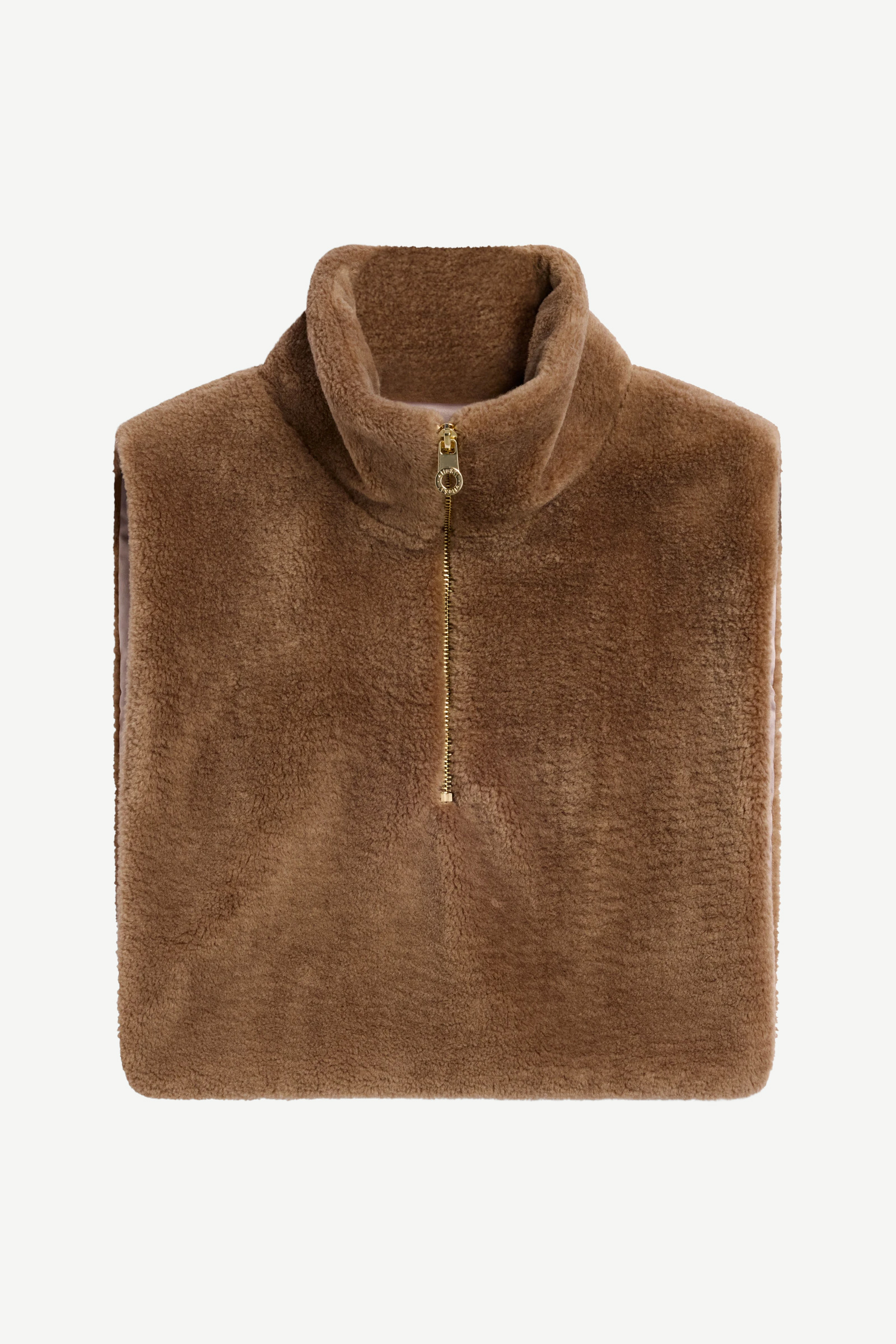 Belle Shearling High Neck, Taupe - Bilde 2