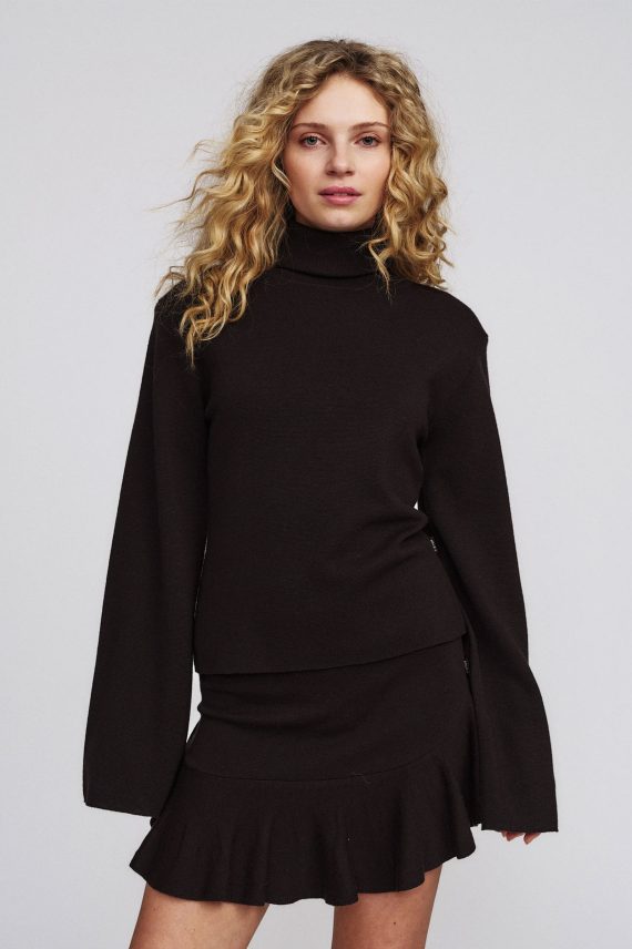 Poneh Merino Sweater, Dark Brown