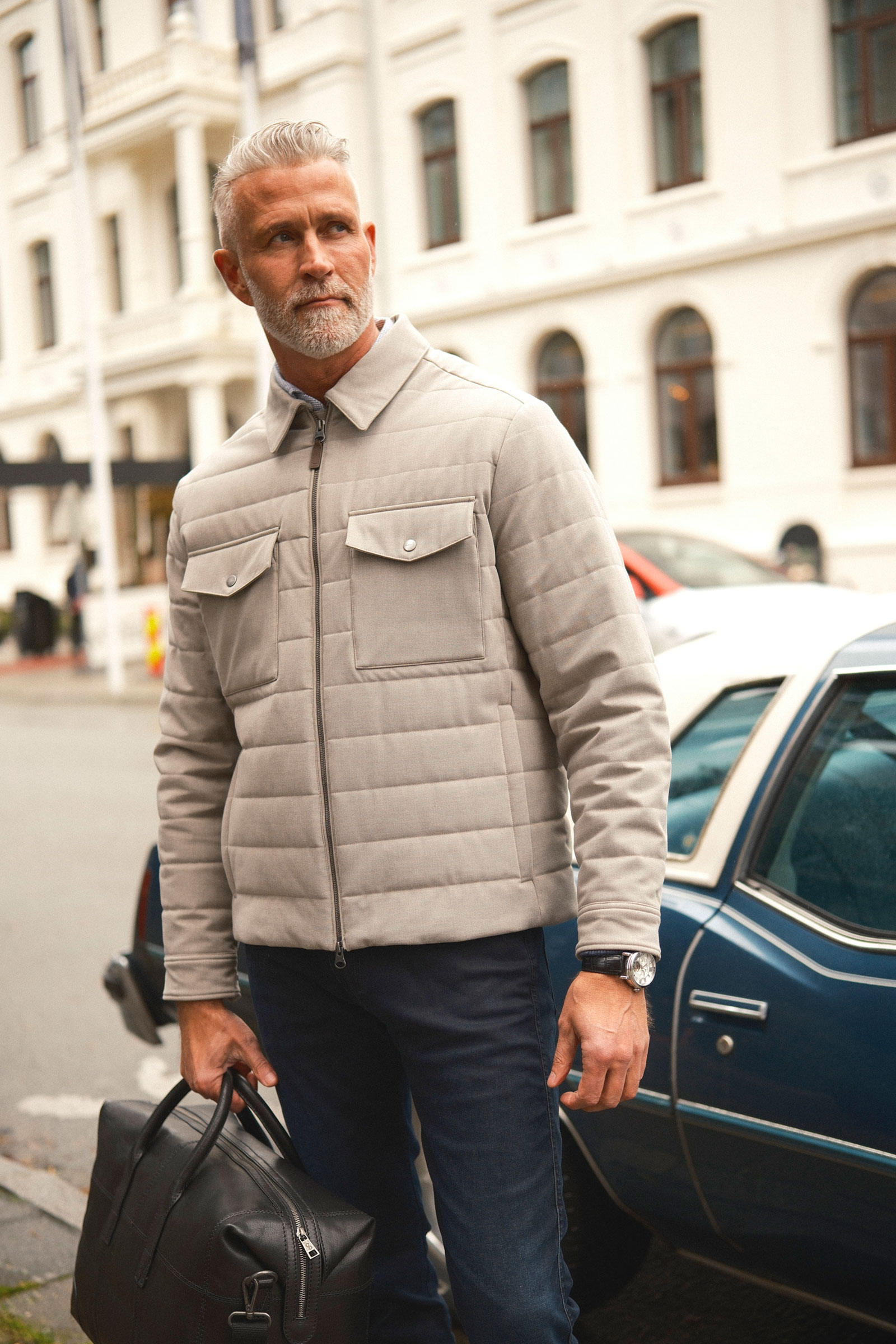Insulated Flannel Jacket, Mist Taupe - Bilde 2