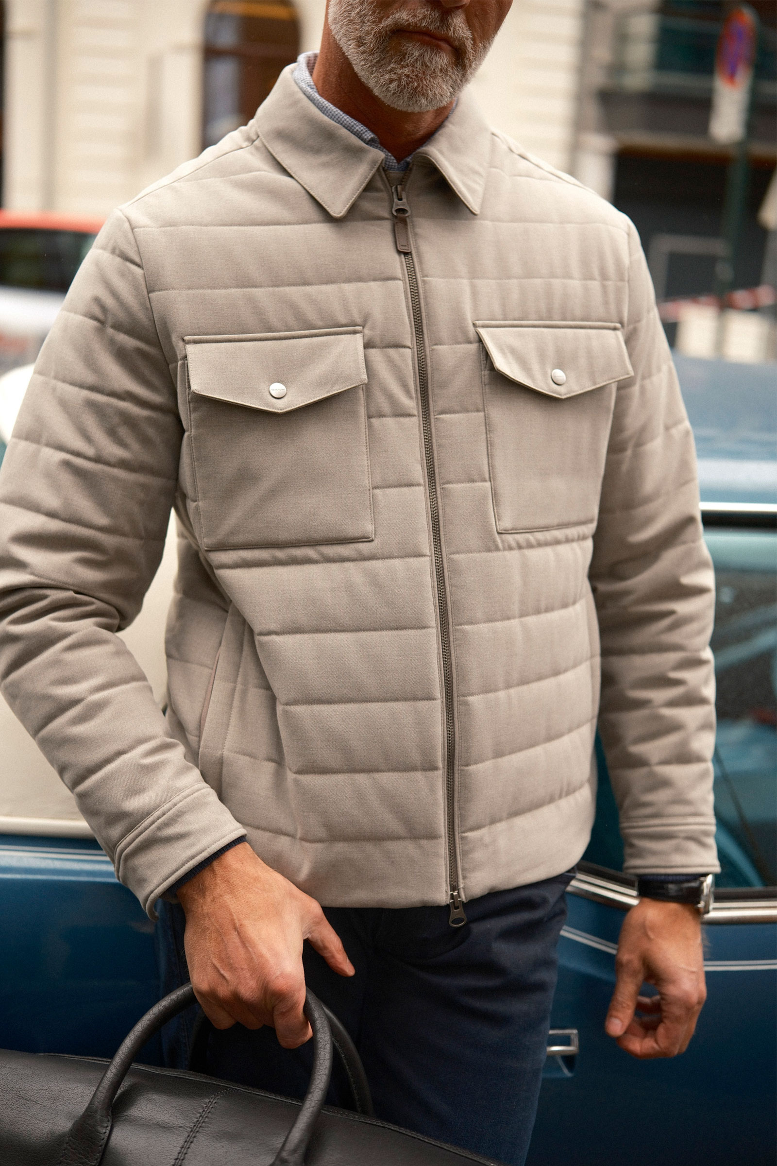 Insulated Flannel Jacket, Mist Taupe - Bilde 3
