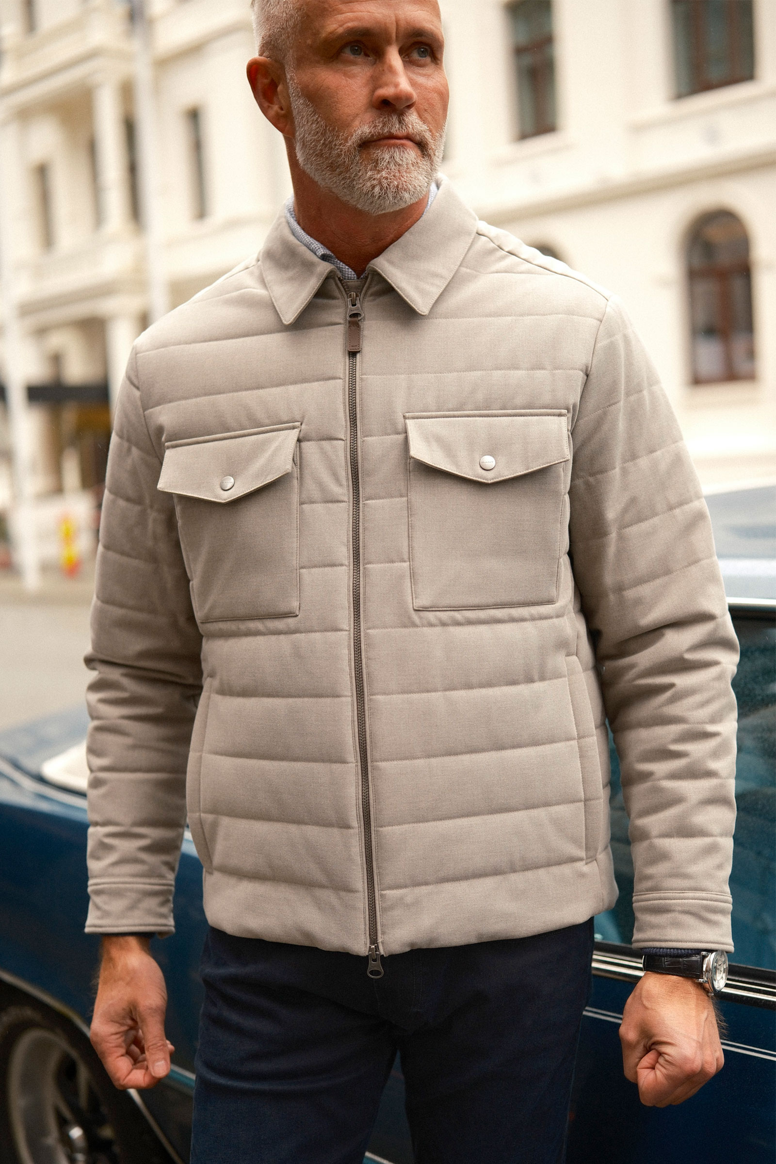 Insulated Flannel Jacket, Mist Taupe - Bilde 5