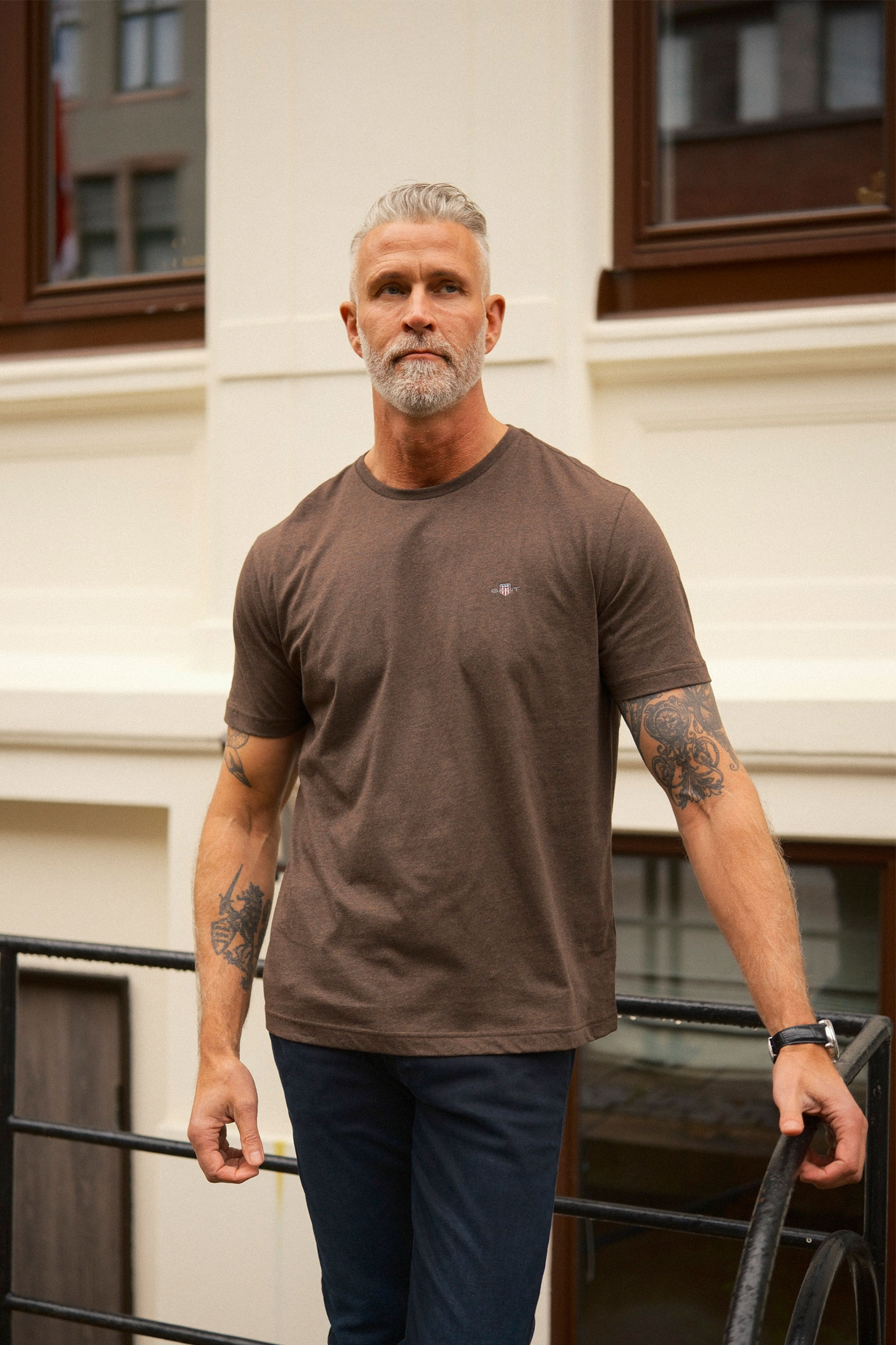 Reg Shield SS T-Shirt, Brun - Bilde 2