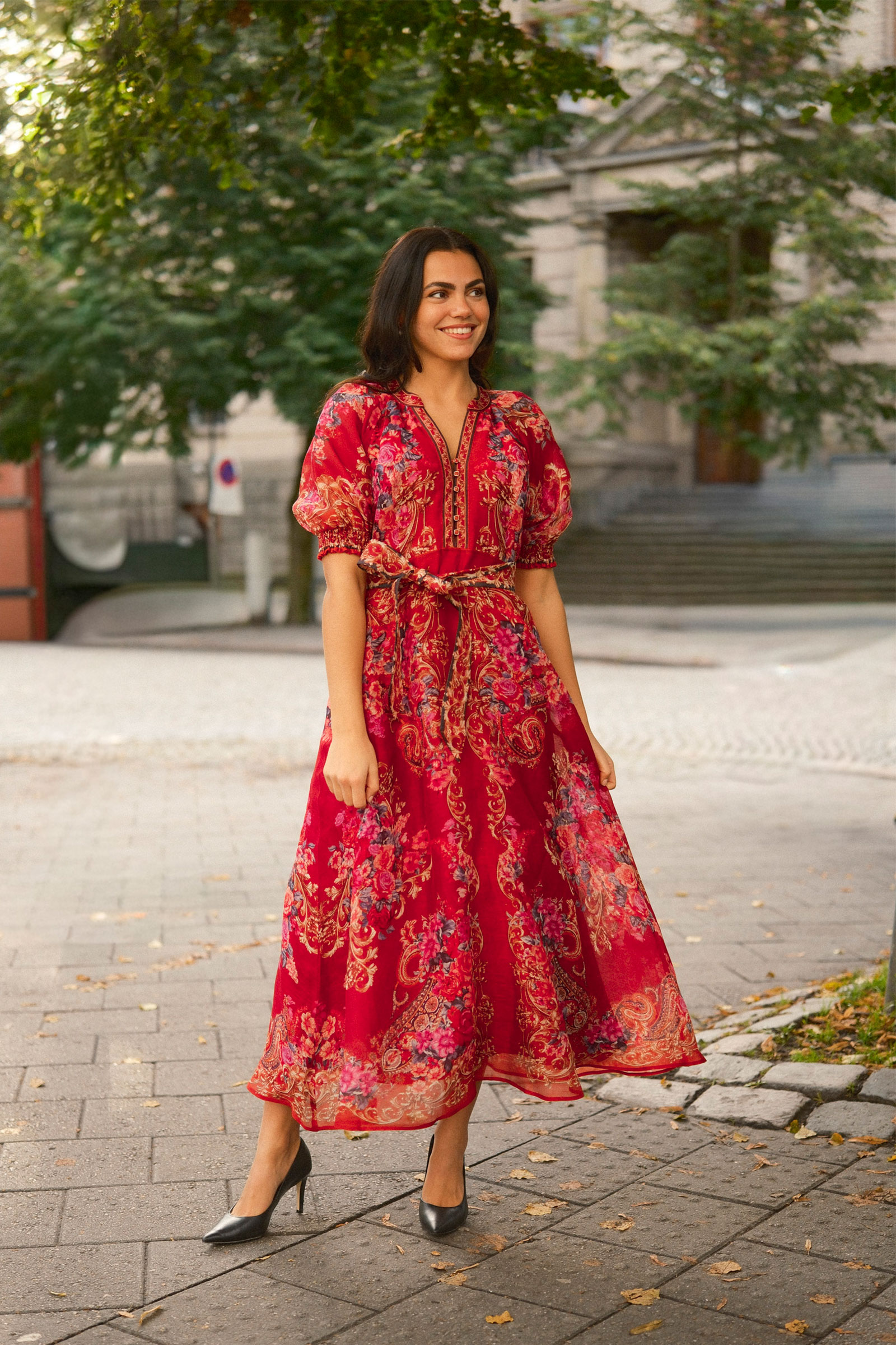 Indy Dress, Rød Mønstret - Bilde 2