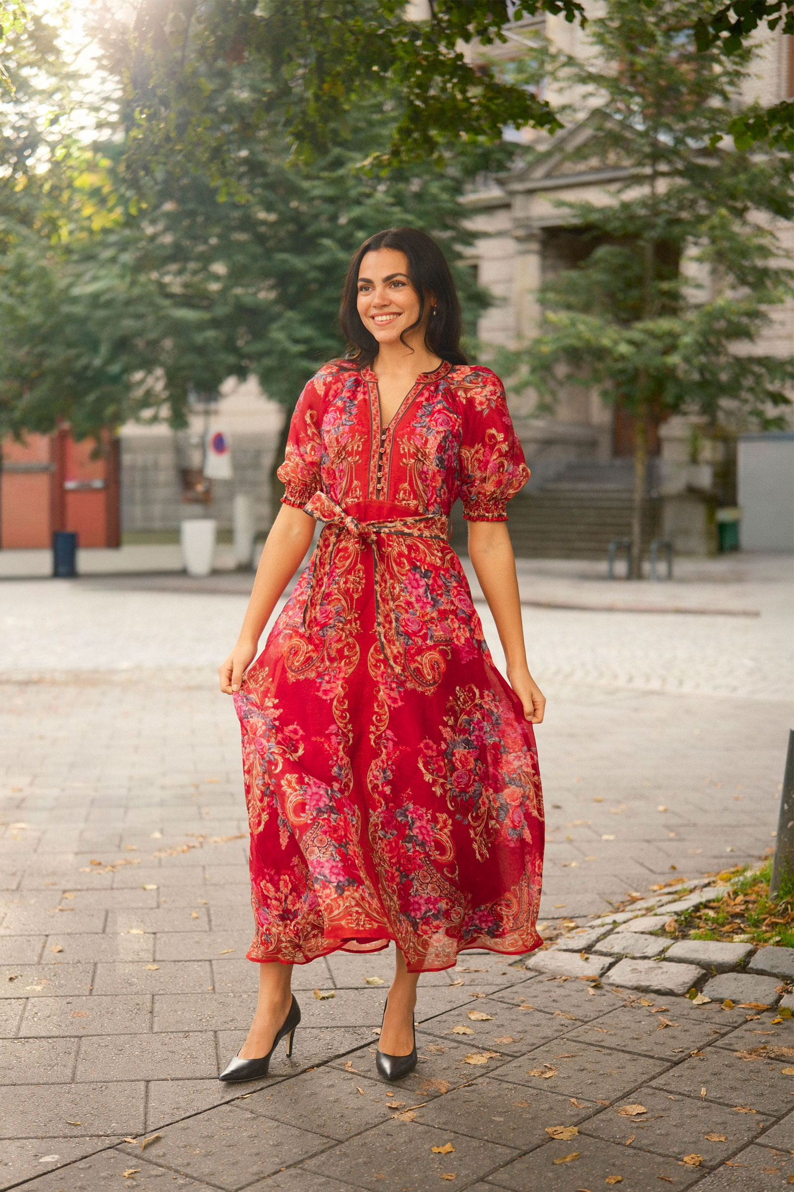 Indy Dress, Rød Mønstret - Bilde 3