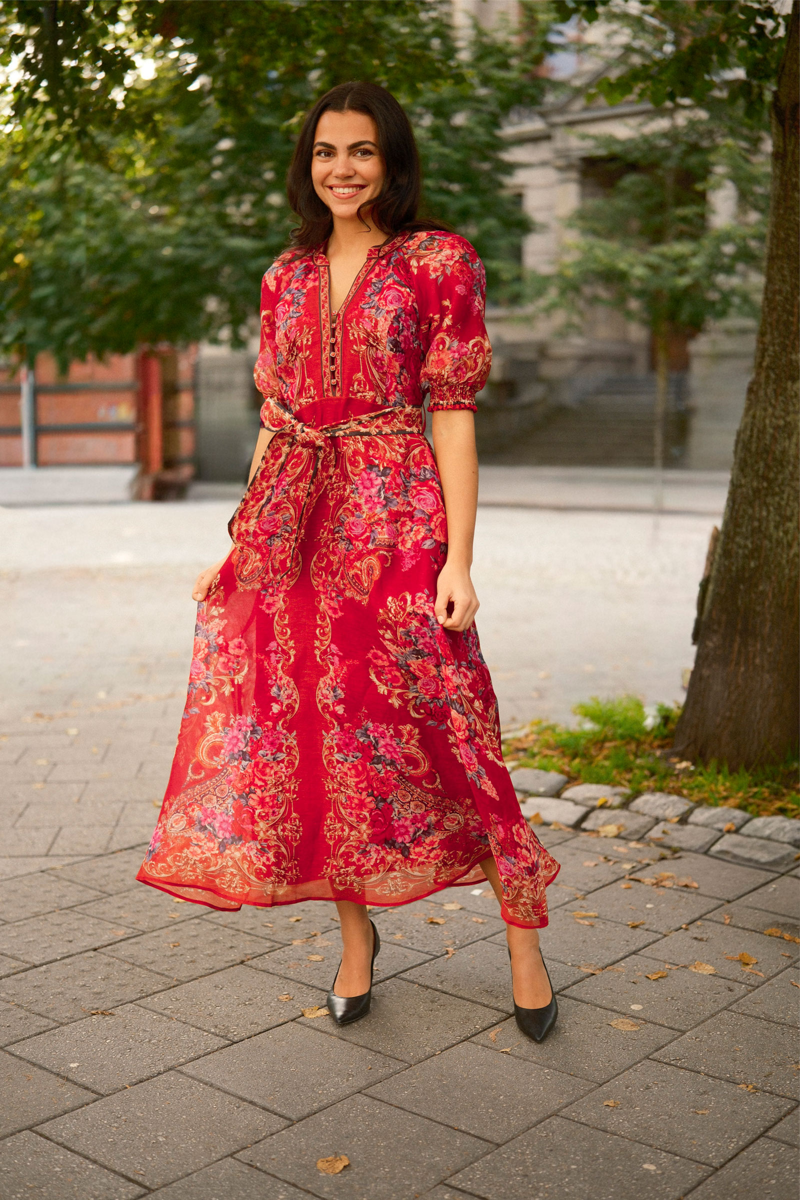 Indy Dress, Rød Mønstret - Bilde 6