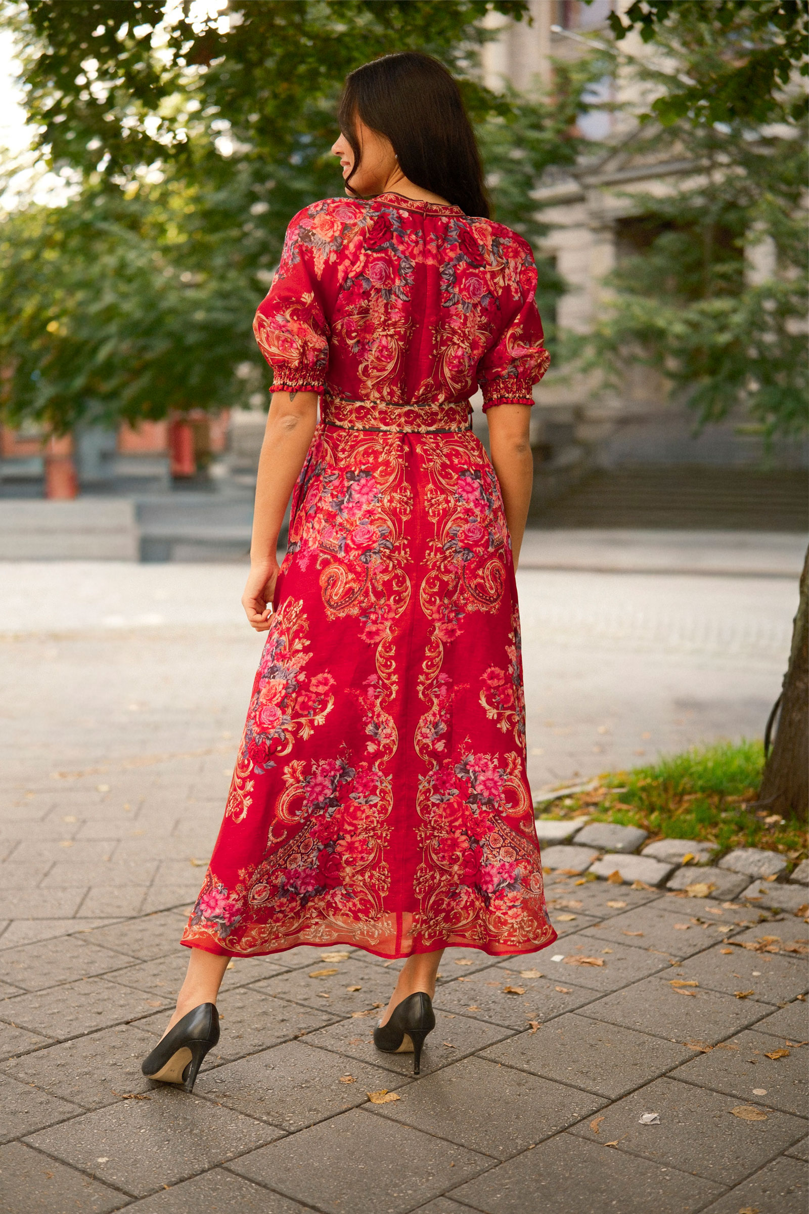 Indy Dress, Rød Mønstret - Bilde 10