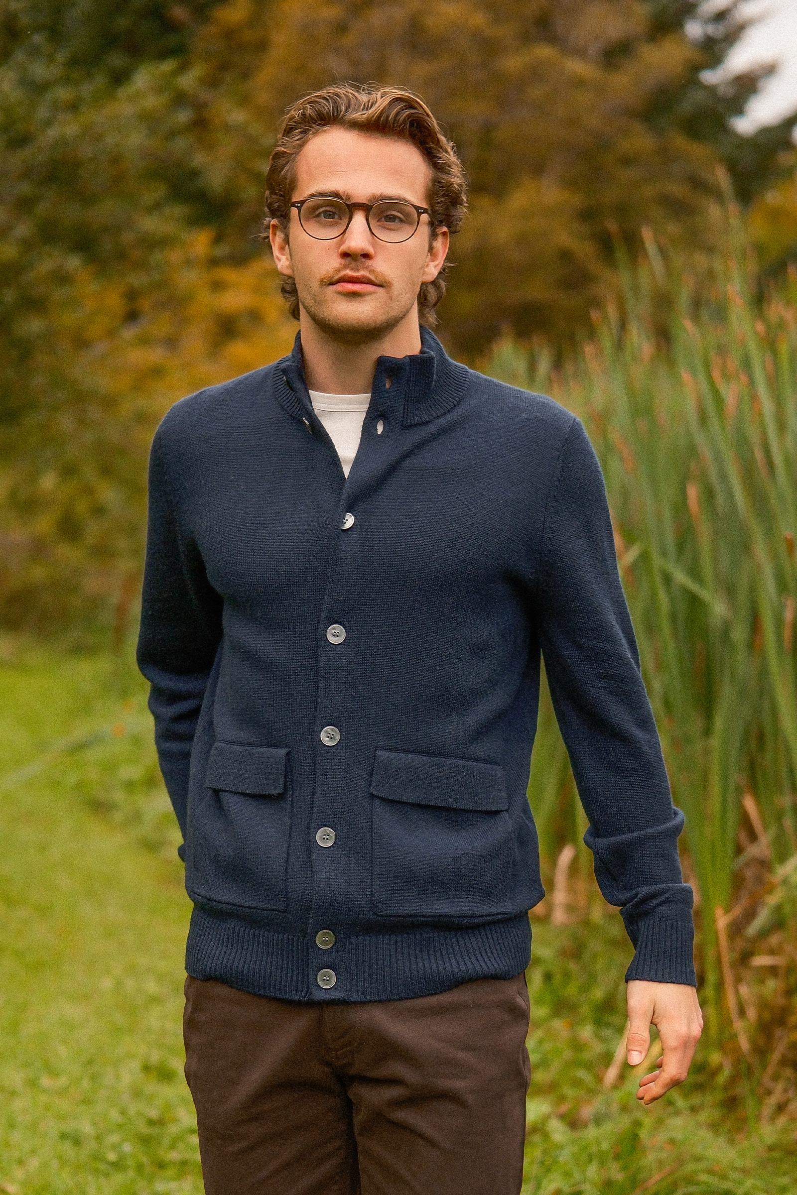 Leo Full Button Cardigan, Mørk Blå - Bilde 2