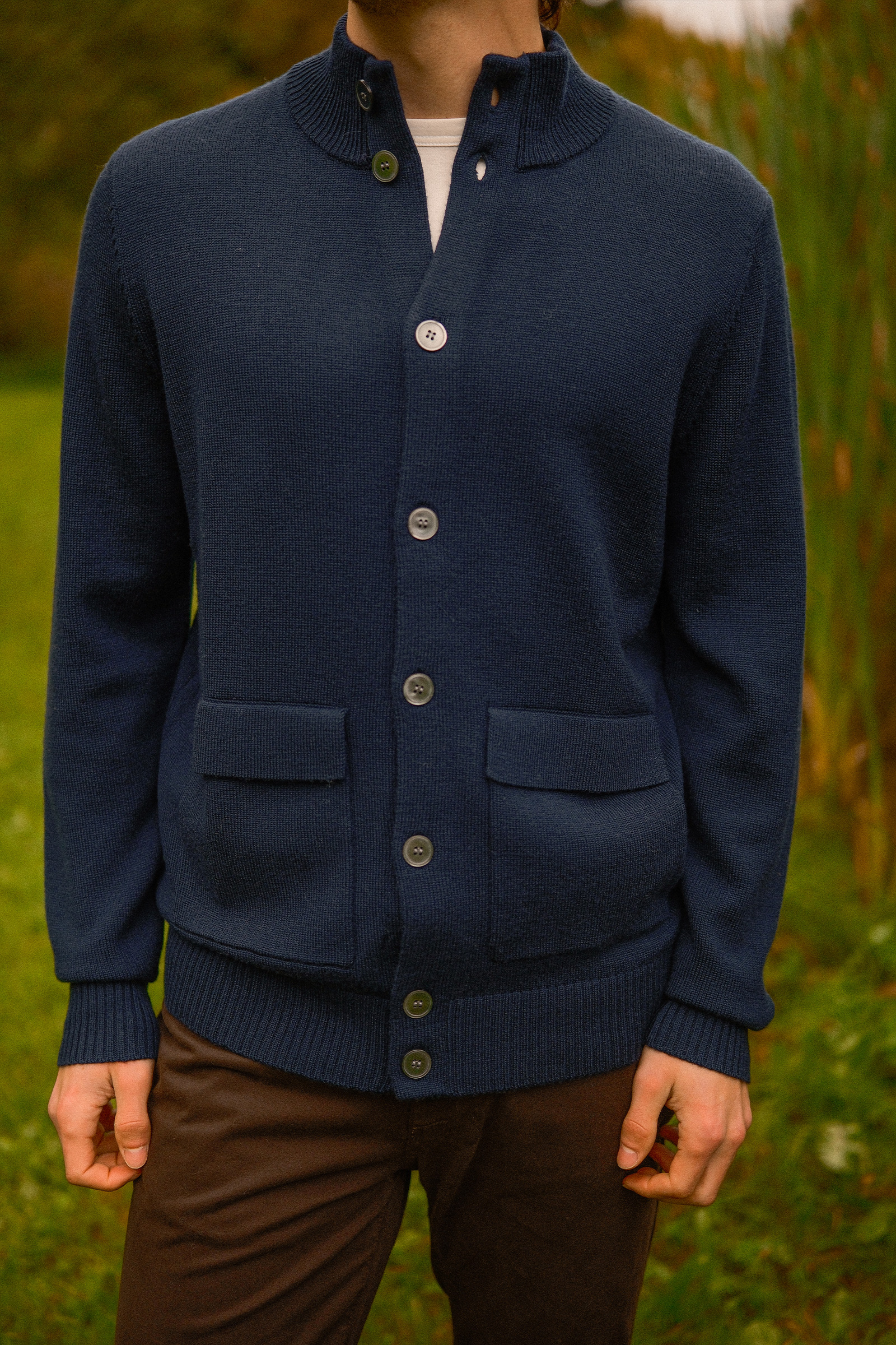 Leo Full Button Cardigan, Mørk Blå - Bilde 4