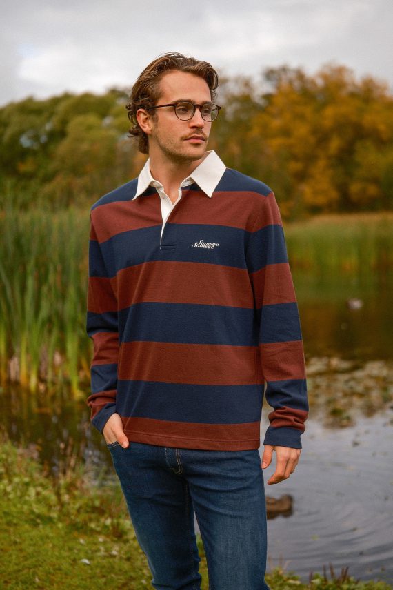 Sakevin X Polo LS 15512, Bitter Chocolate Stripes