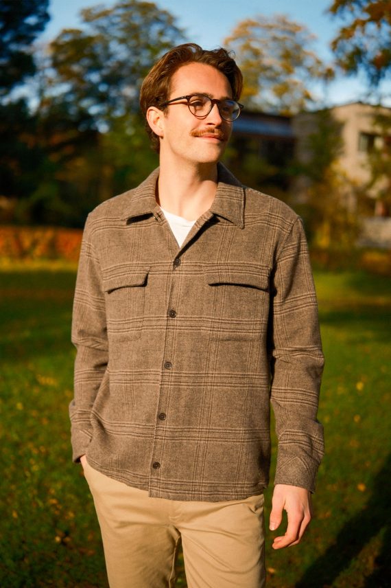 Sascastor X H Overshirt 14089, Black Coffee Check