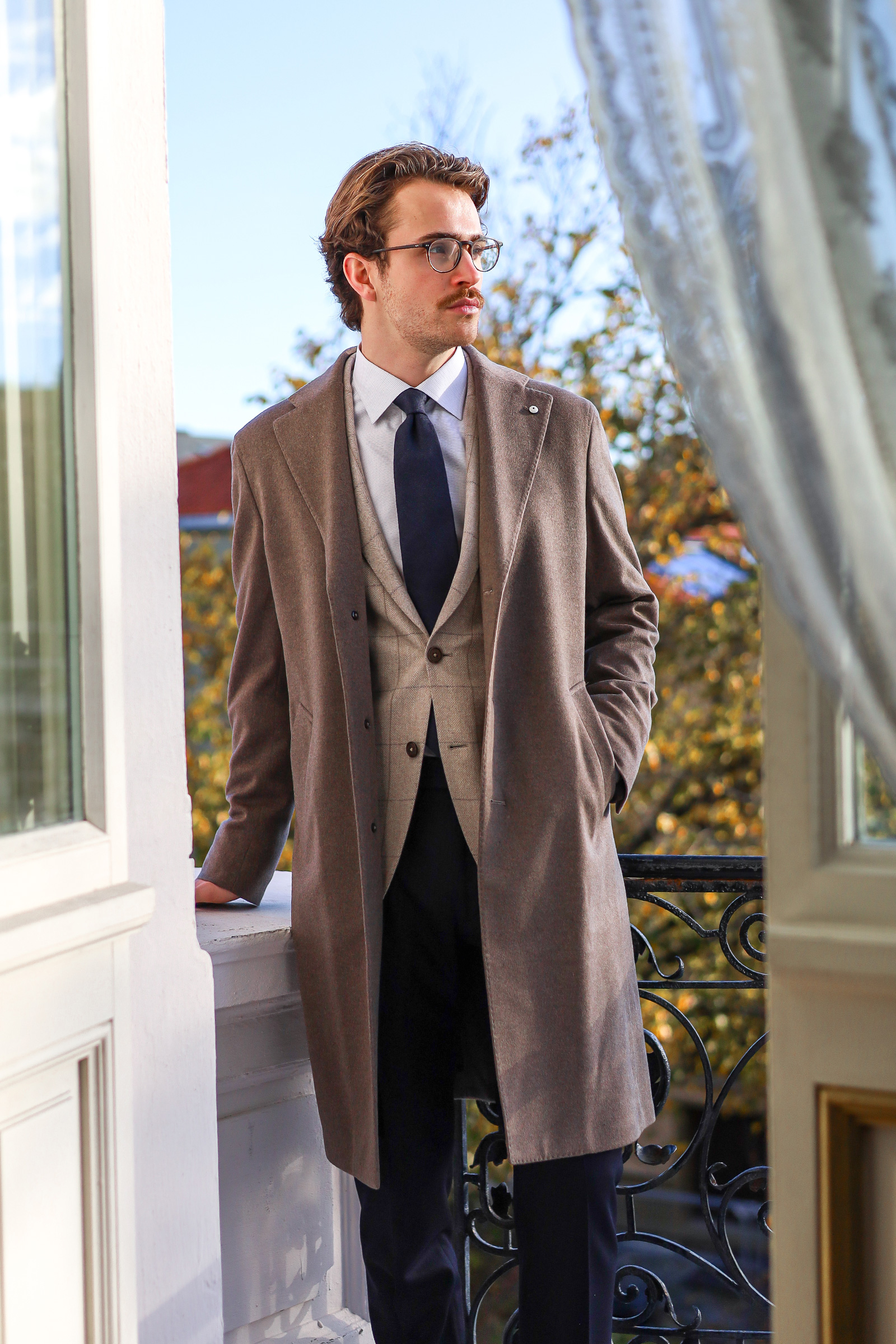 Wool-Cashmere Overcoat, Beige