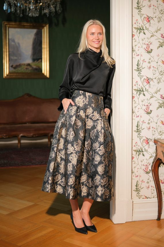 YancieIW Skirt, Flower Jacquard