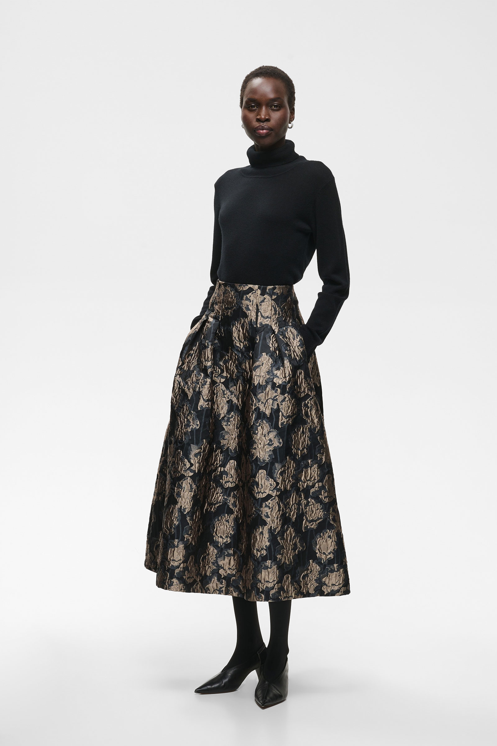 YancieIW Skirt, Flower Jacquard
