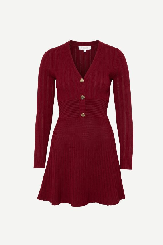 Connie Knit Mini Dress, Burgundy